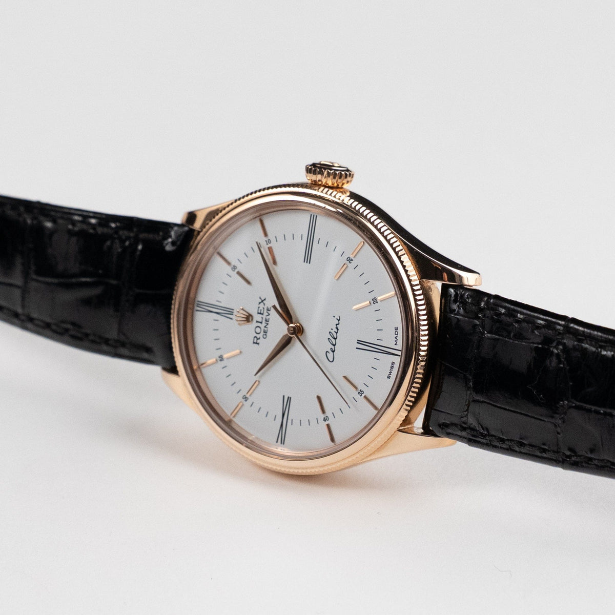 Rolex Cellini Time 50505-0021 Rose Gold White Dial