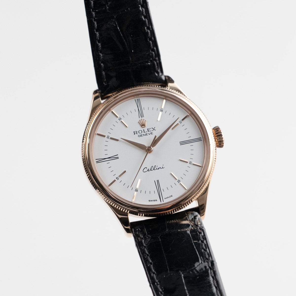 Rolex Cellini Time 50505-0021 Rose Gold White Dial