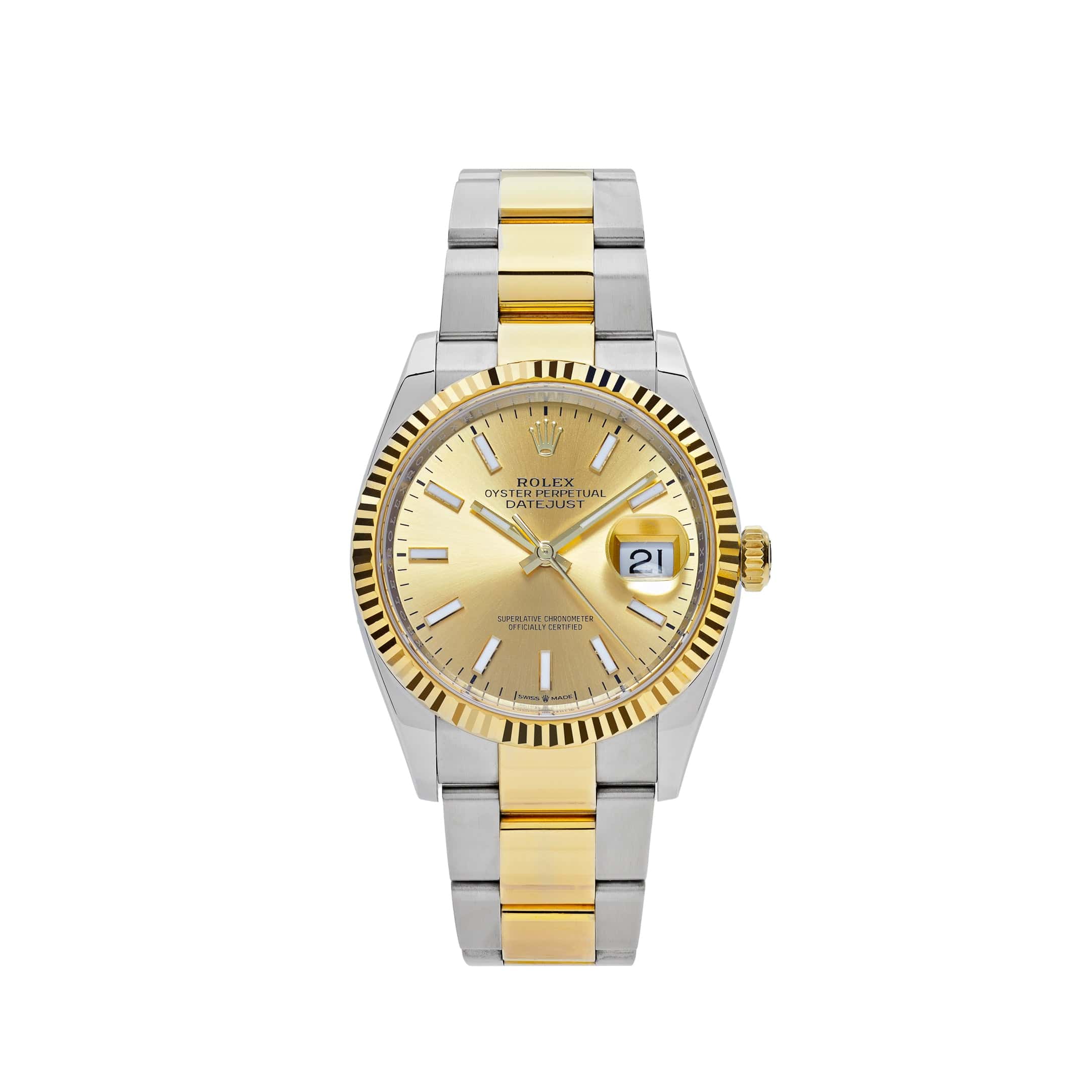 Rolex Datejust 36 126233 Two-Toned Yellow Gold Stainless Steel Champagne Dial