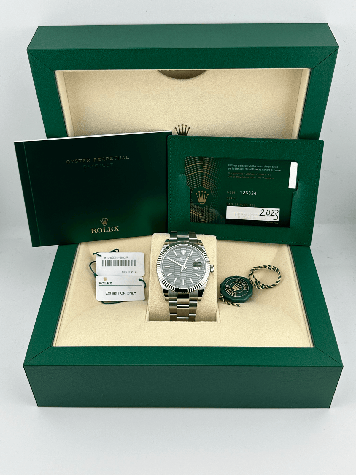 Rolex Datejust 41 126334 Stainless Steel Green Motif Dial Oyster