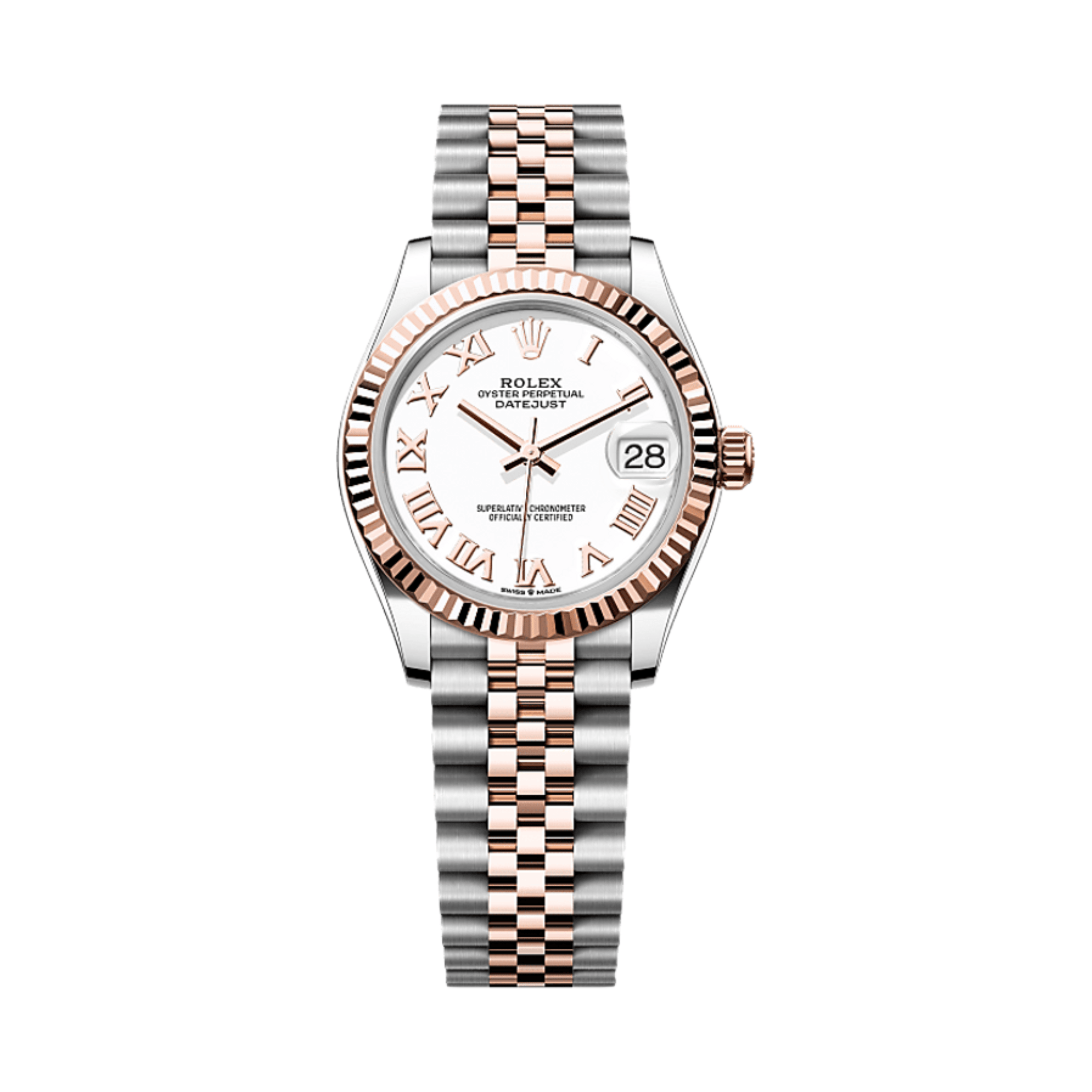 Rolex Datejust 31 278271 'Ladies' Stainless Steel Rose Gold White Roman Numerals Dial (2025)