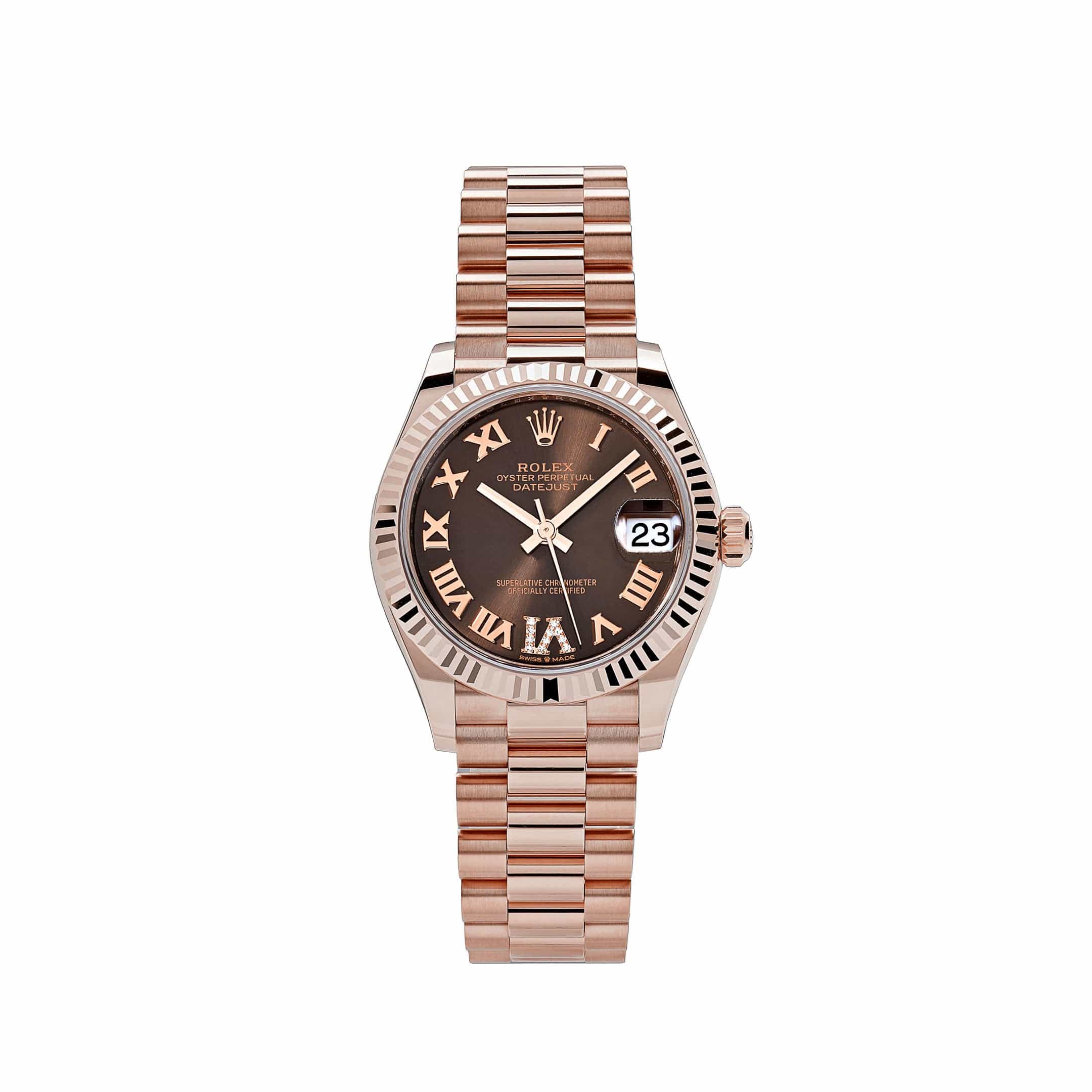 Rolex Datejust 31 278275 'Ladies' Rose Gold Chocolate Roman Numerals Diamond Dial (2026)