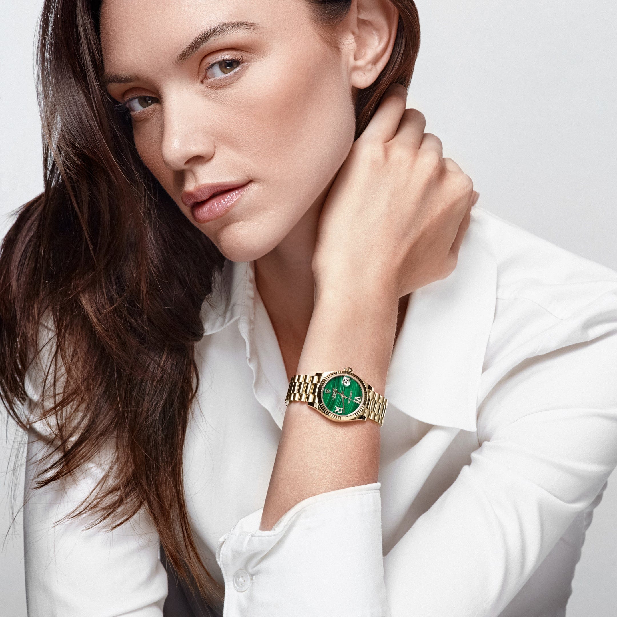 Rolex Datejust 31 278278 'Ladies' Yellow Gold Malachite Diamond Dial