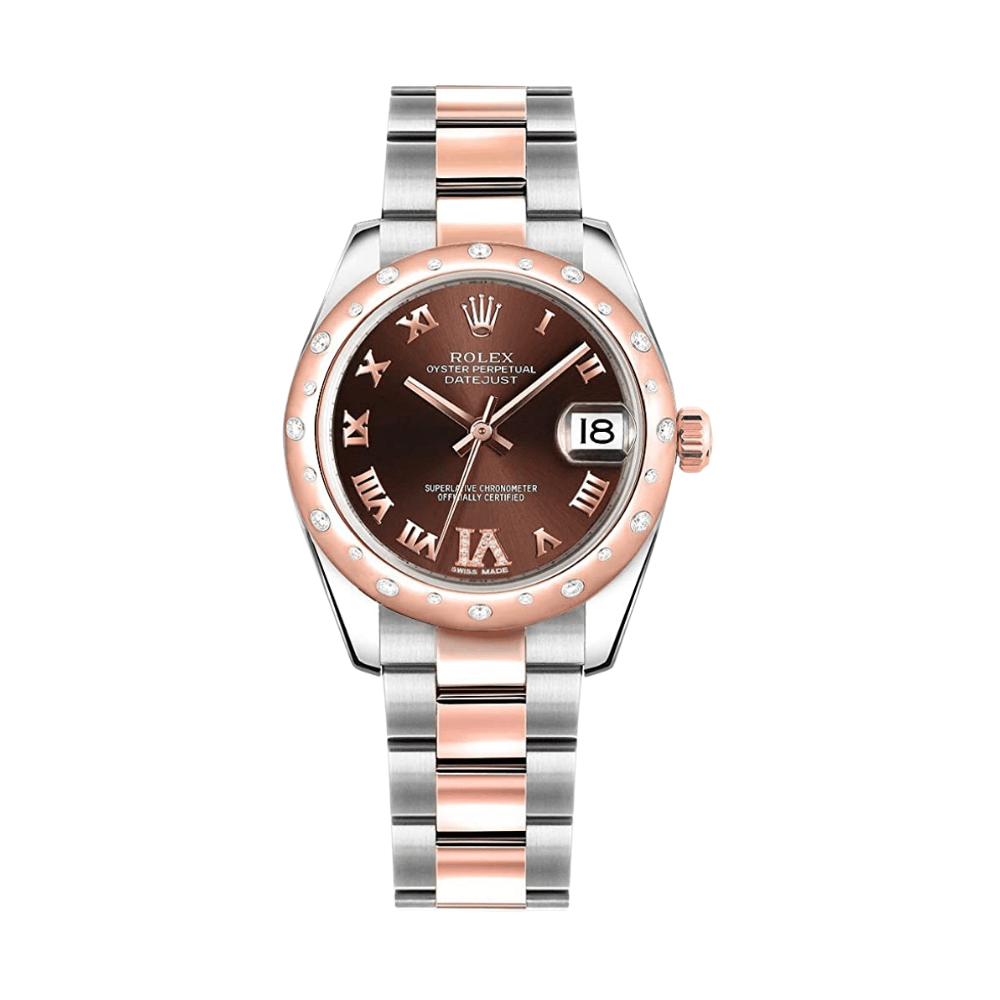 Rolex Datejust 31 178341 'Ladies' Rose Gold Stainless Steel Chocolate Dial