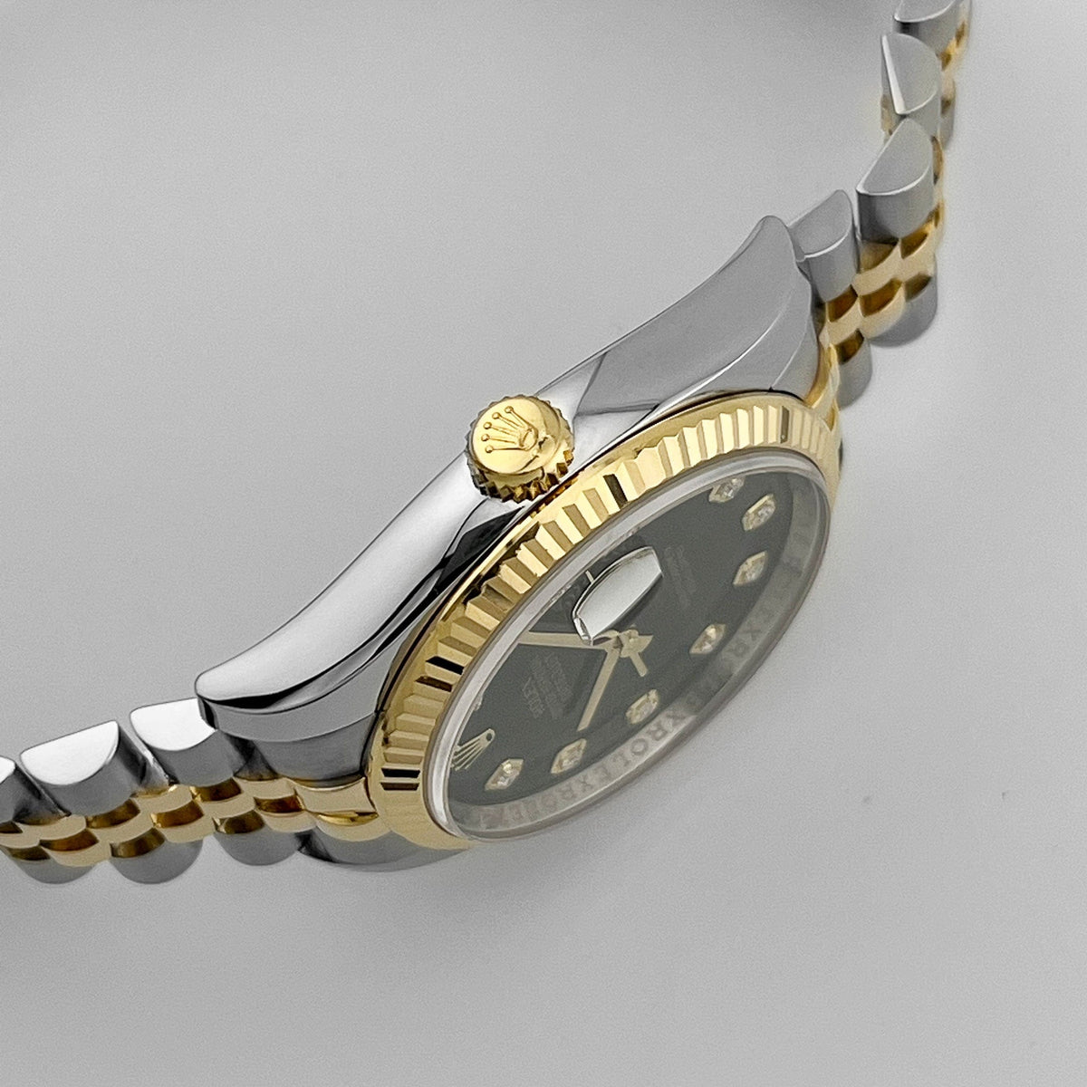 Rolex Datejust 36 116233 Yellow Gold Stainless Steel Black Diamond Dial Jubilee (2013)