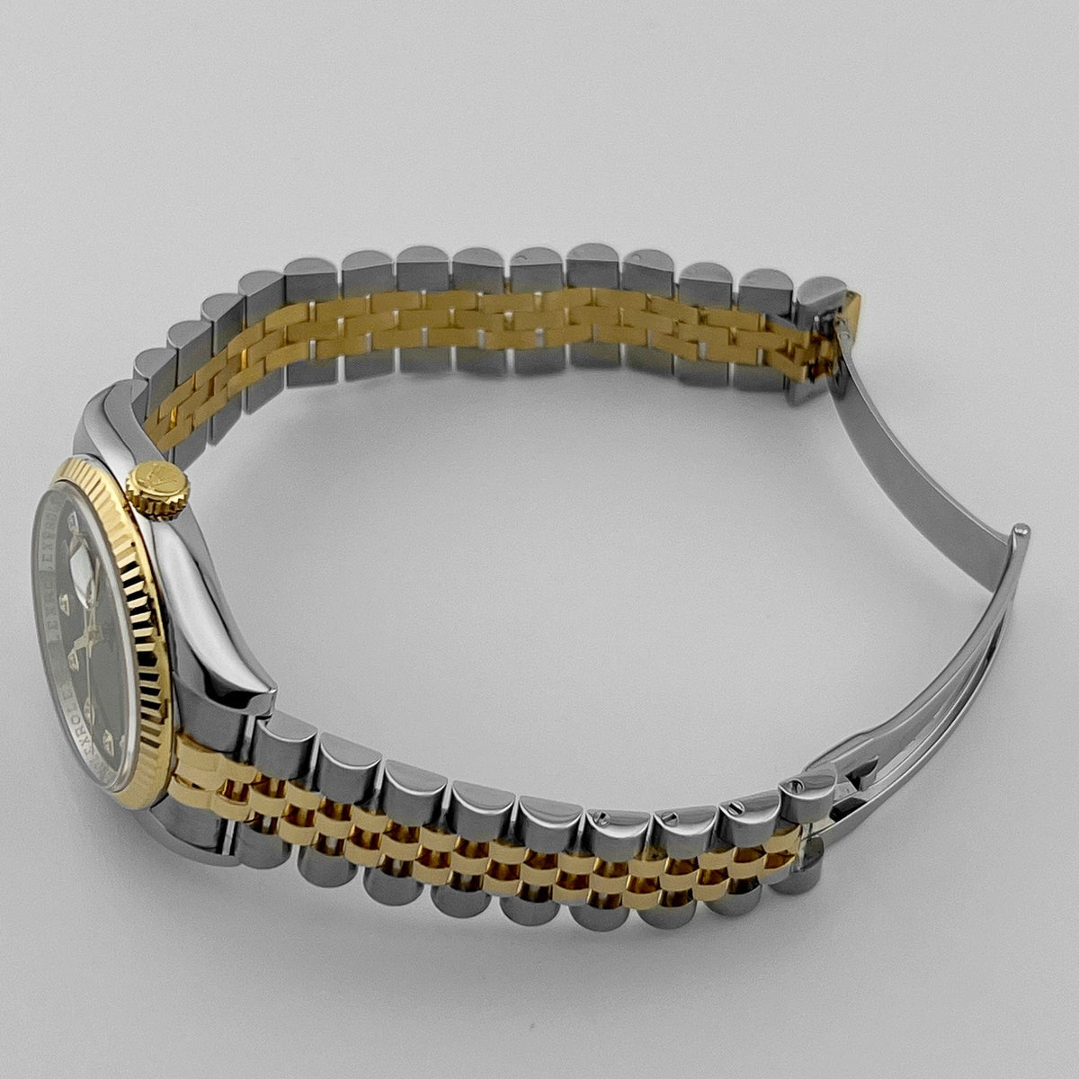 Rolex Datejust 36 116233 Yellow Gold Stainless Steel Black Diamond Dial Jubilee (2013)