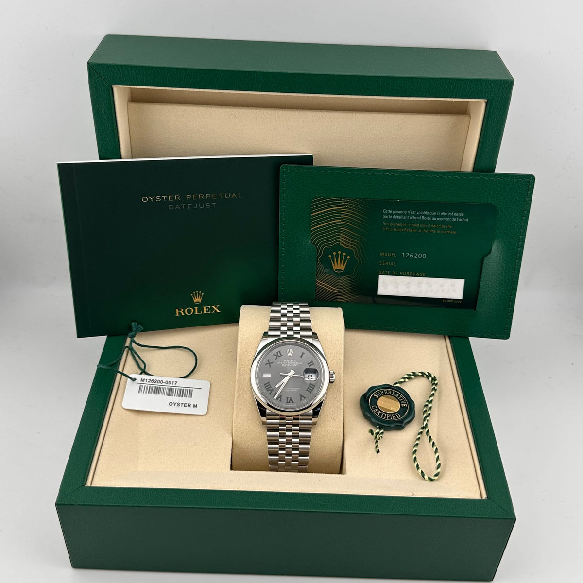 Rolex Datejust 36 126200 Stainless Steel 'Wimbledon' Slate Dial Jubilee (2026)