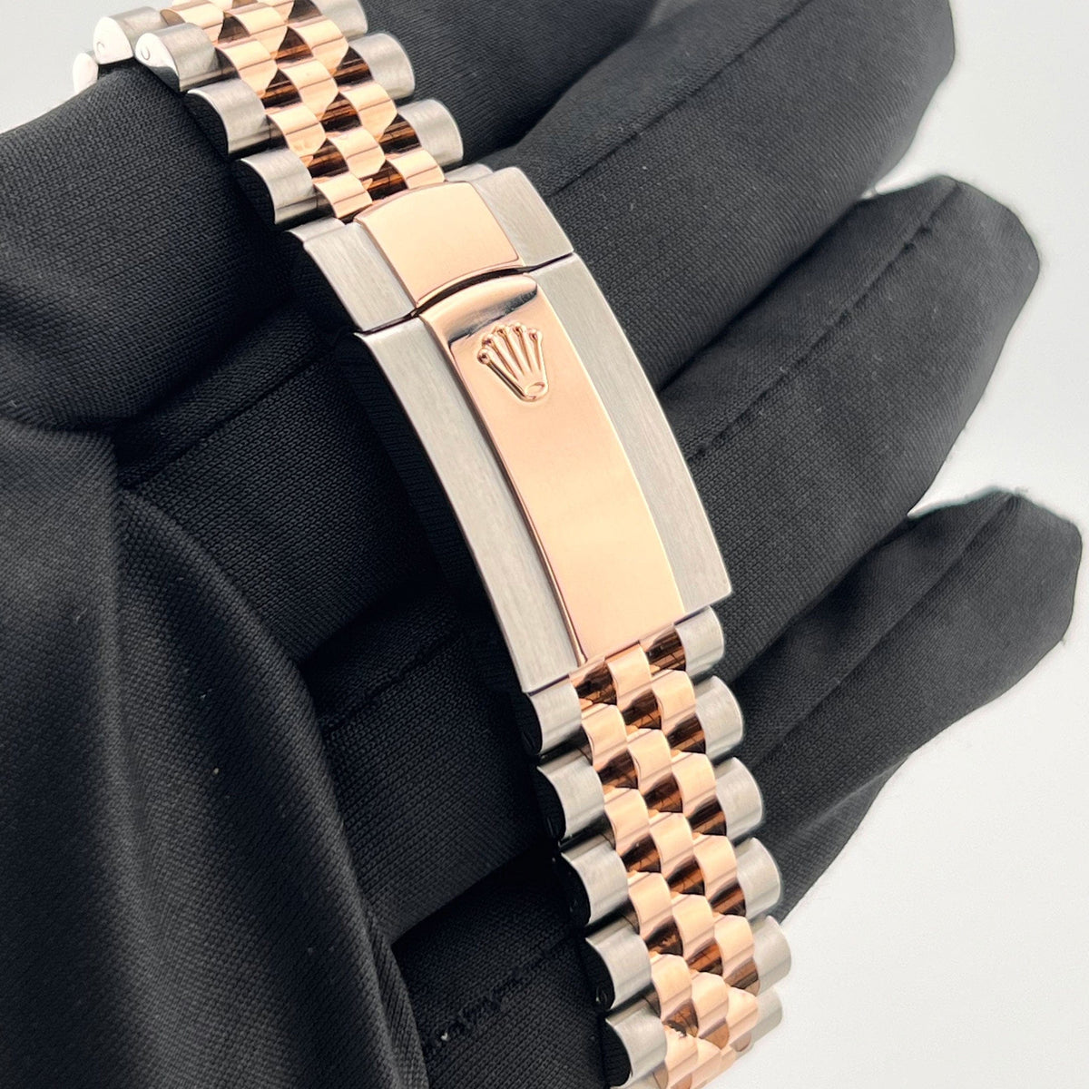 Rolex Datejust 36 126231 Rose Gold Stainless Steel Dark Rhodium Roman Numerals Diamond Dial Jubilee (2020)