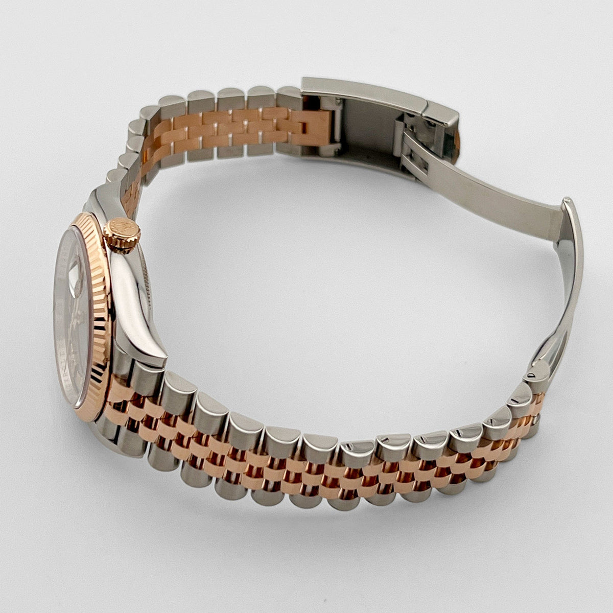 Rolex Datejust 36 126231 Rose Gold Stainless Steel Dark Rhodium Roman Numerals Diamond Dial Jubilee (2020)