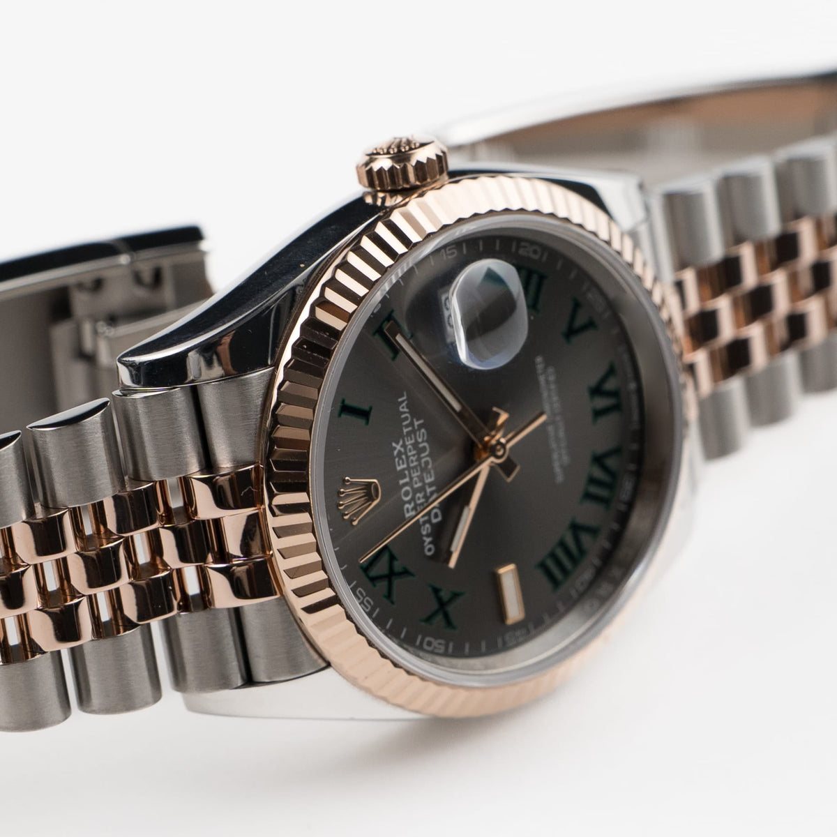 Rolex Datejust 36 126231 'Wimbledon' Stainless Steel Rose Gold Slate Dial Jubilee (2023)