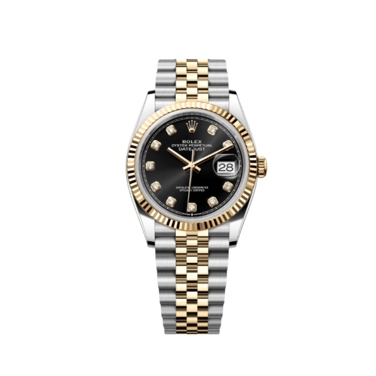 Rolex Datejust36 126233 Stainless Steel Yellow Gold Black Diamond Dial Jubilee (2025)