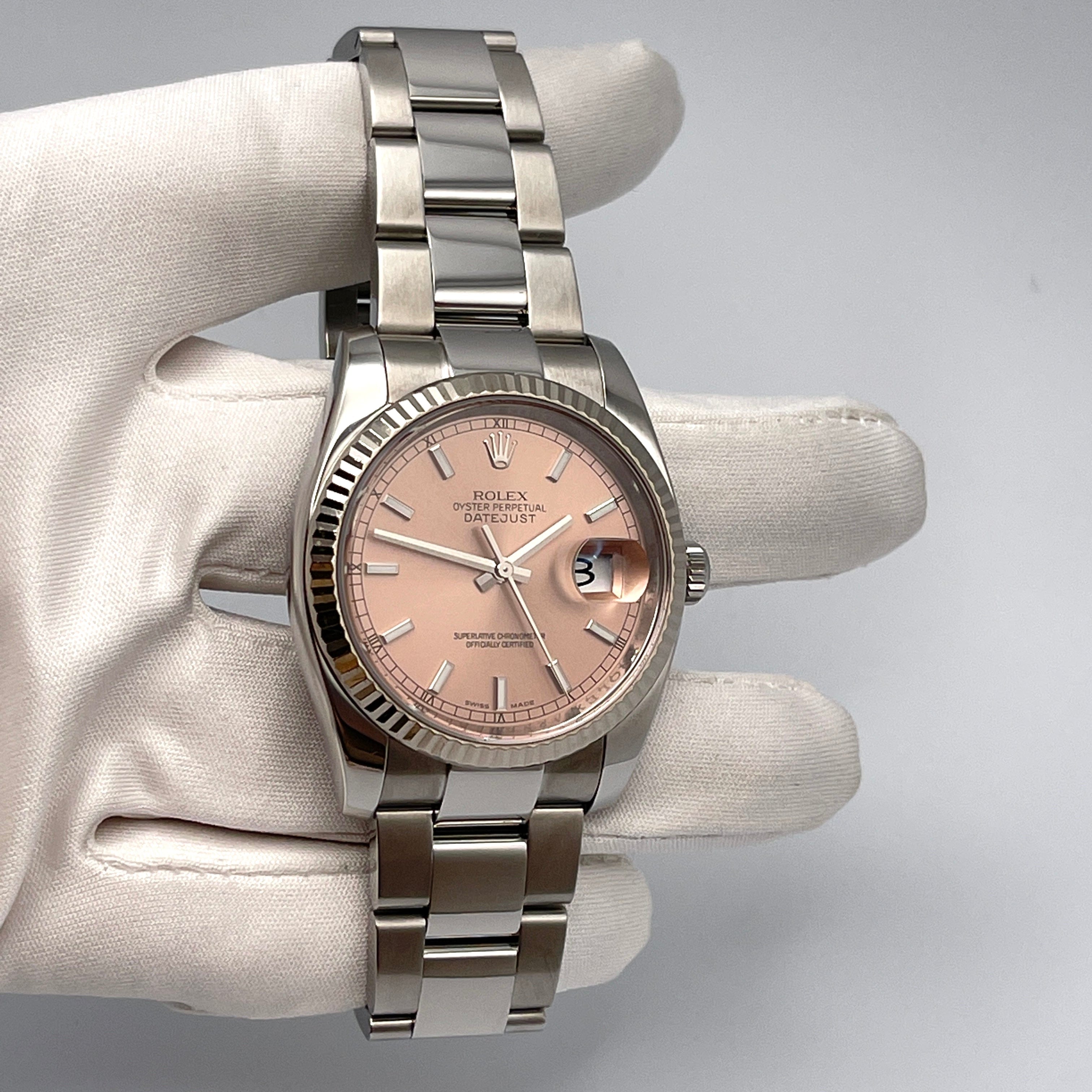 Rolex Datejust 36 116234 Stainless Steel Pink Dial Oyster