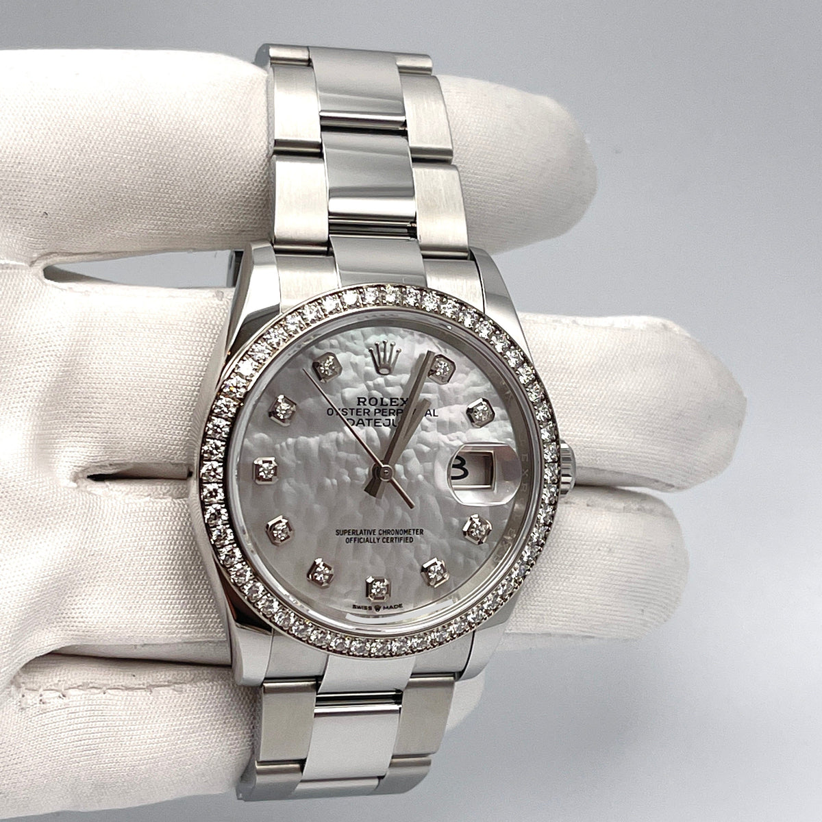 Rolex Datejust 36 126284RBR Stainless Steel Mother of Pearl Dial