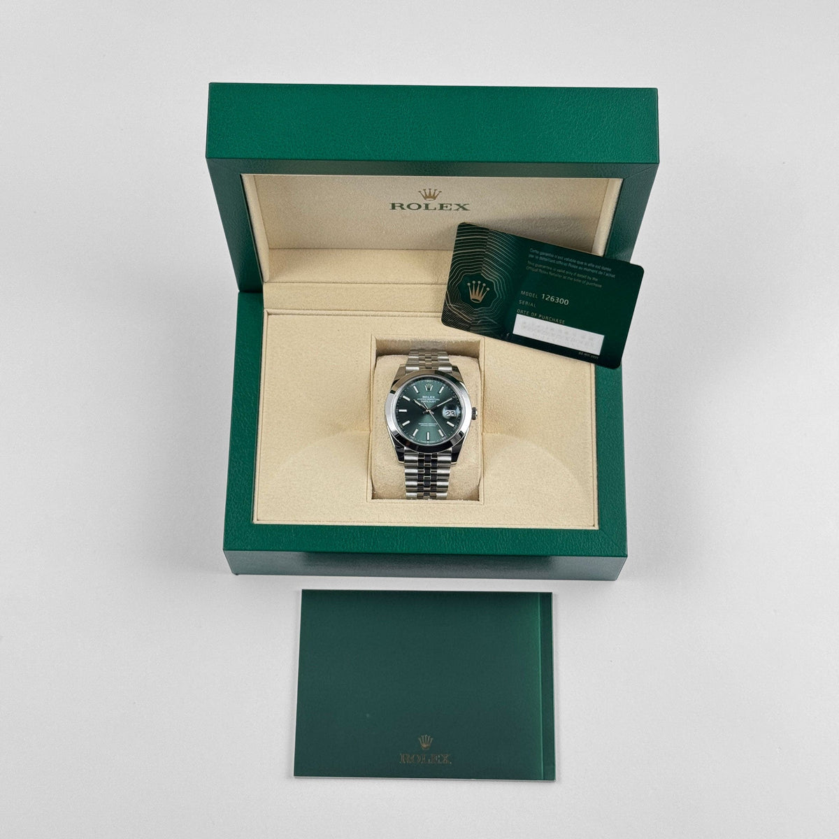 Rolex Datejust 41 126300 Stainless Steel Green Dial Jubilee (2026)