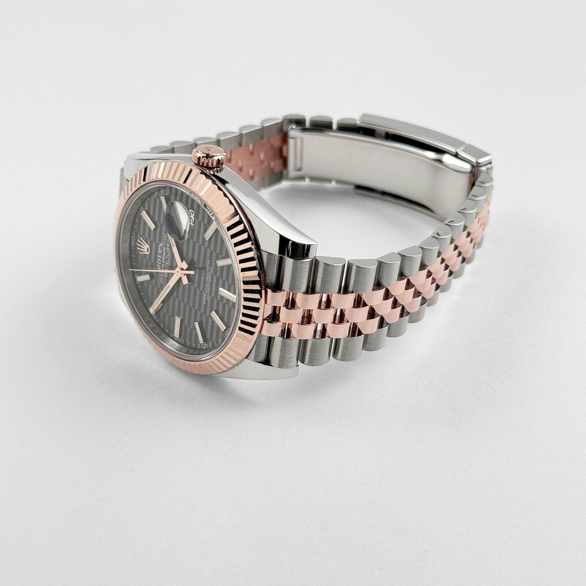 Rolex Datejust 41 126331 Rose Gold Stainless Steel Grey Motif Dial Jubilee