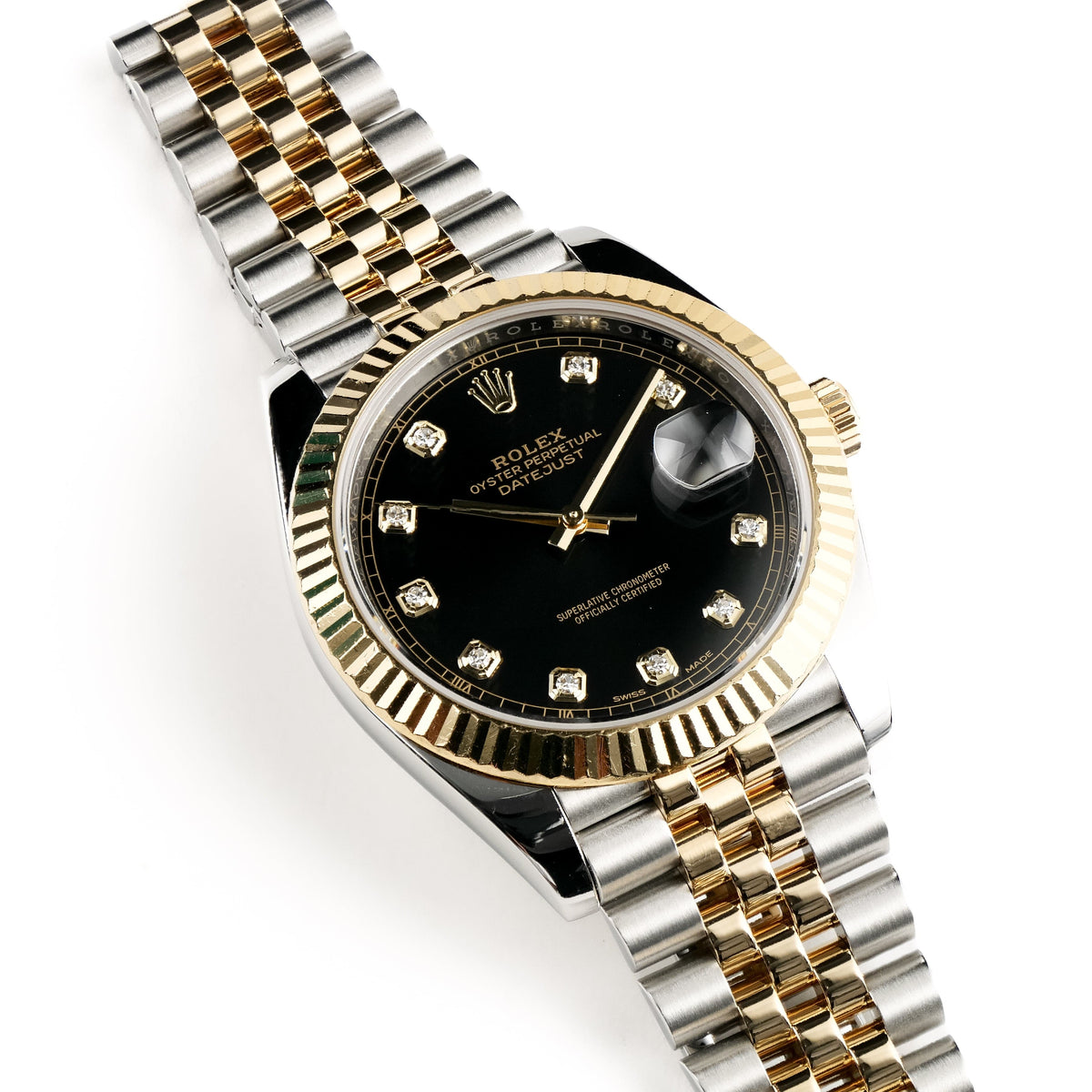 Rolex Datejust 41 126333 Stainless Steel Yellow Gold Black Diamond Dial Jubilee (2018)