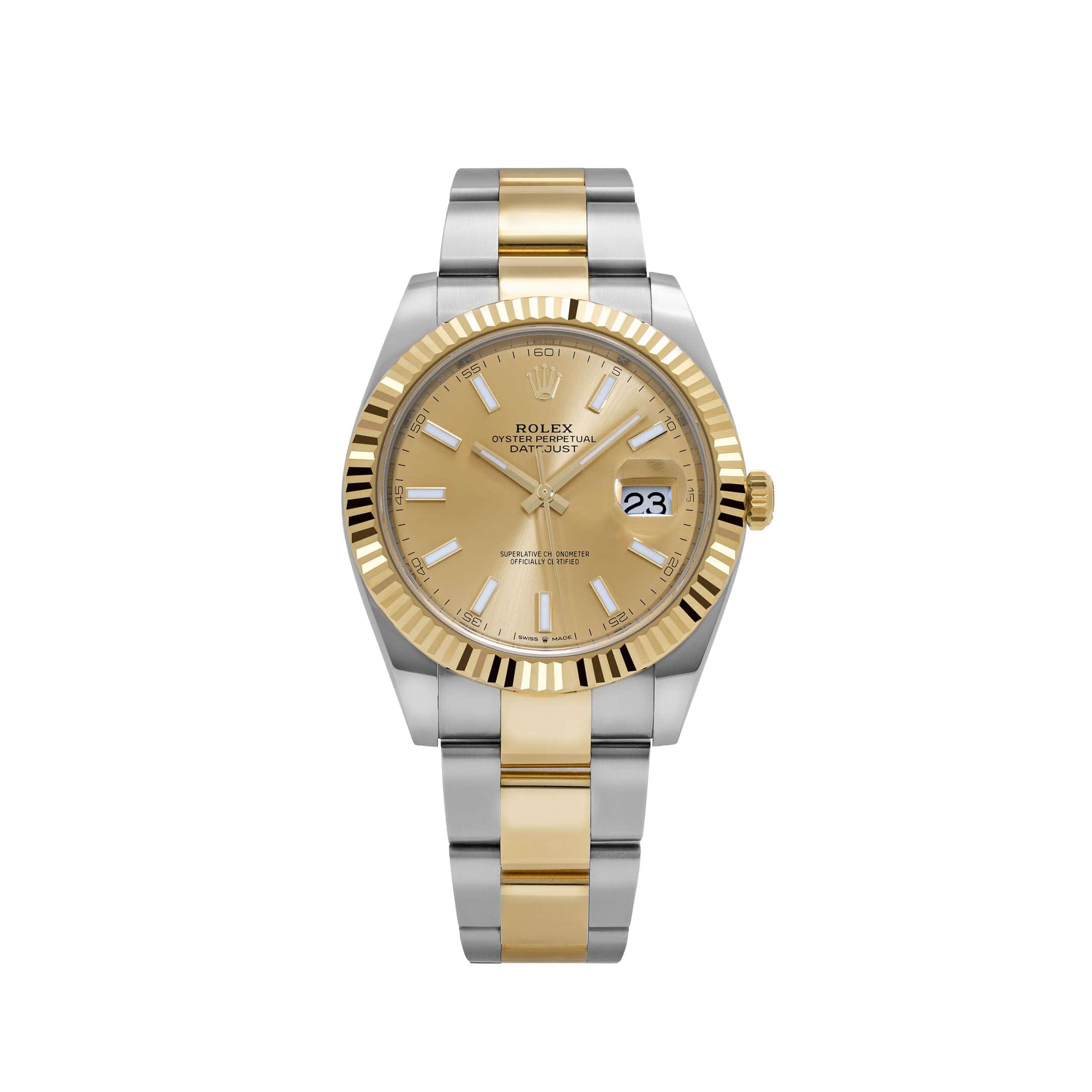Rolex Datejust 41 126333 Stainless Steel Yellow Gold Champagne Dial Oyster