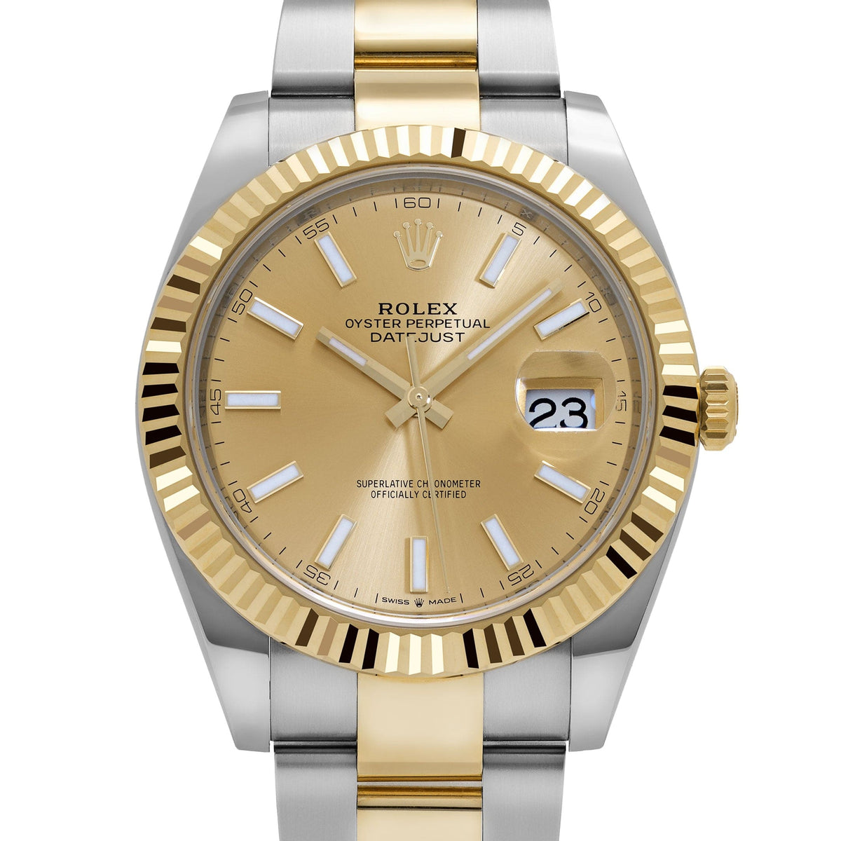 Rolex Datejust 41 126333 Stainless Steel Yellow Gold Champagne Dial Oyster