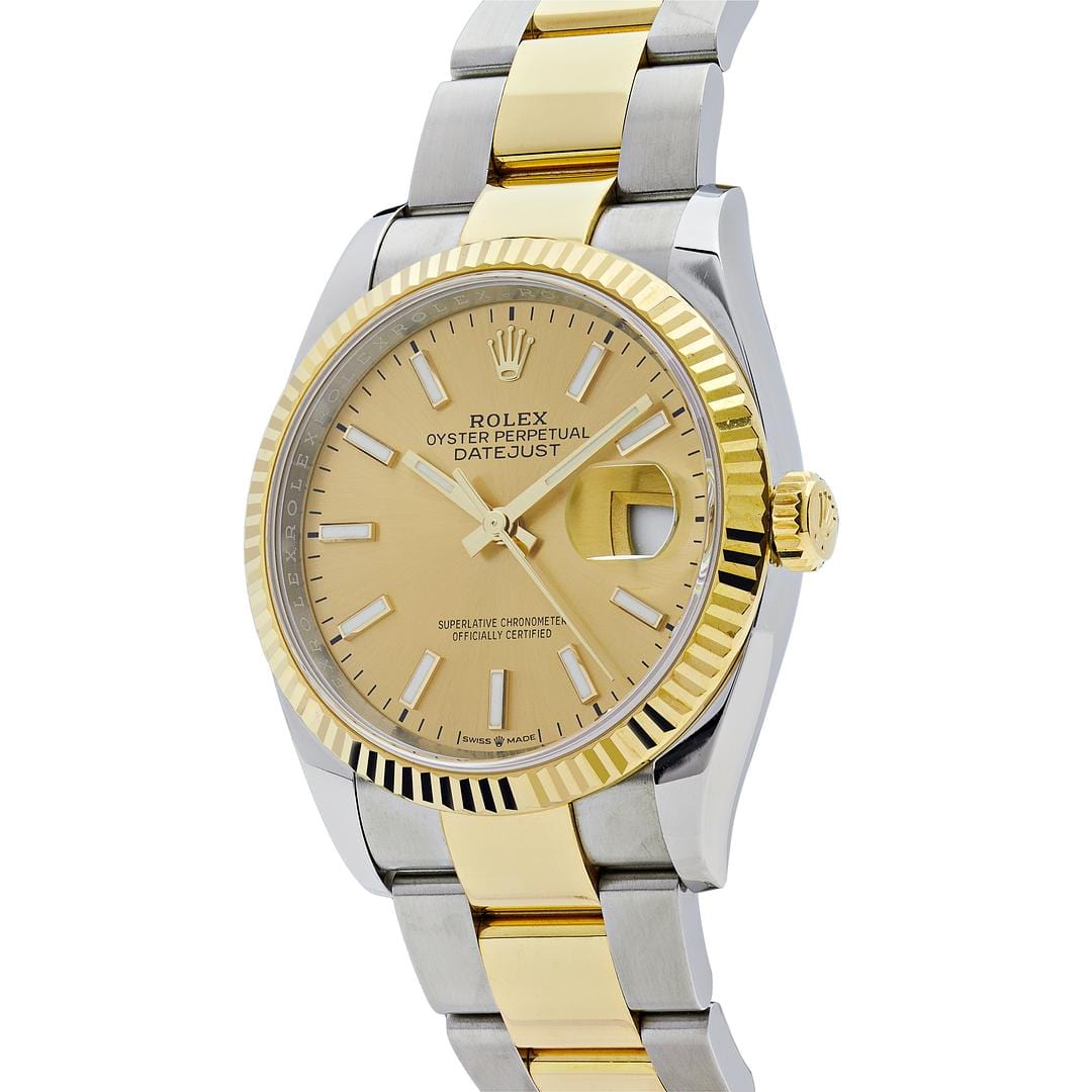 Rolex Datejust 41 126333 Stainless Steel Yellow Gold Champagne Dial Oyster