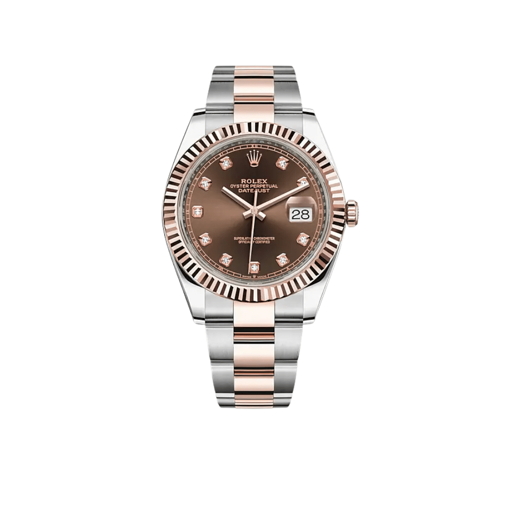 Rolex Datejust 41 126331 Stainless Steel Rose Gold Chocolate Diamond Dial Oyster