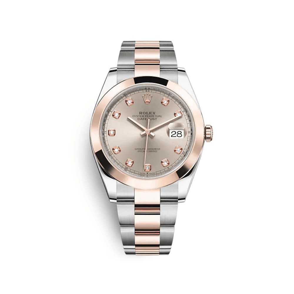 Rolex Datejust 41 126301 Stainless Steel Rose Gold Sundust Diamond Dial