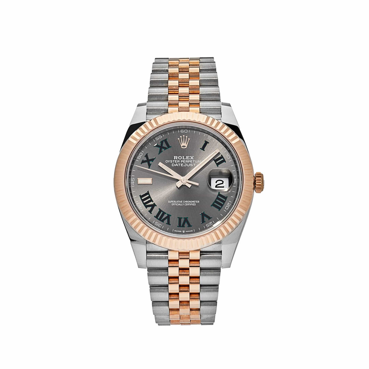 Rolex Datejust 41 126331 Rose Gold Stainless Steel Wimbledon Dial Jubilee (2024)
