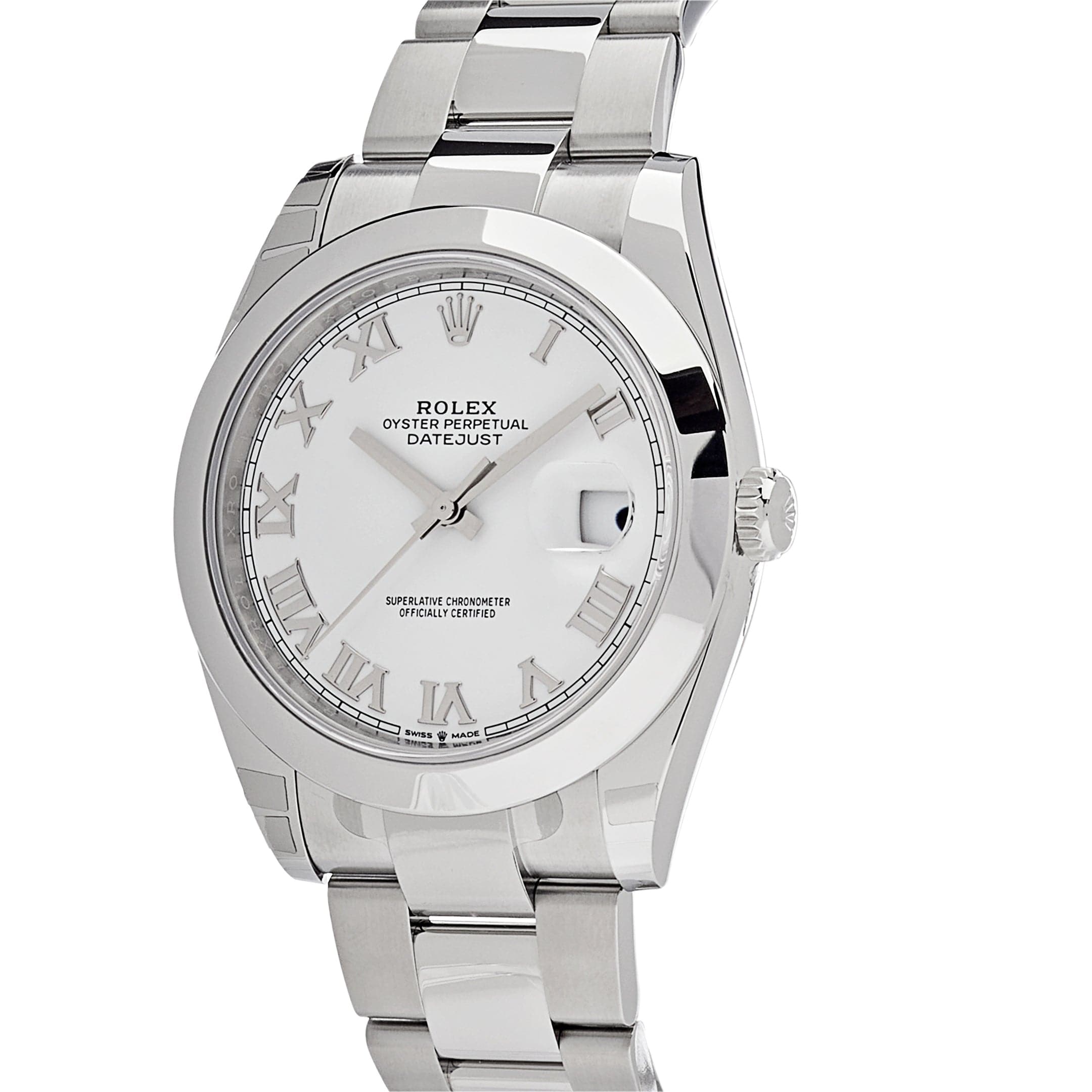 Rolex Datejust 41 126300 Stainless Steel White Roman Dial Oyster