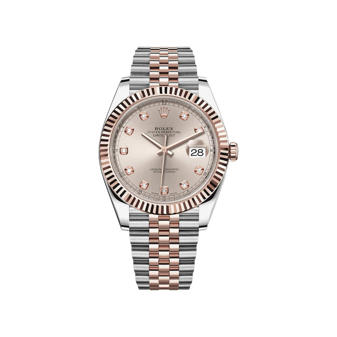 Rolex Datejust 41 126331 Rose Gold Stainless Steel Sundust Diamond Dial Jubilee