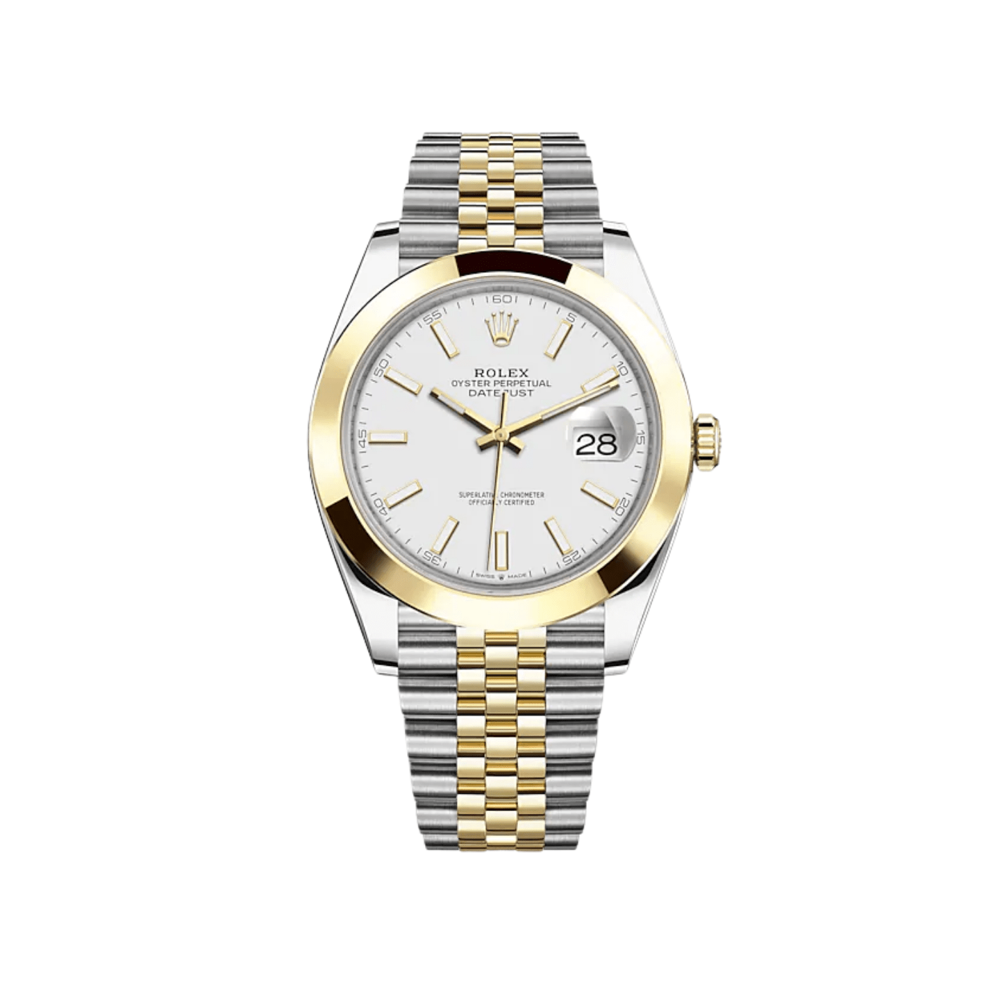 Rolex Datejust 41 126303 Stainless Steel Yellow Gold White Dial Jubilee