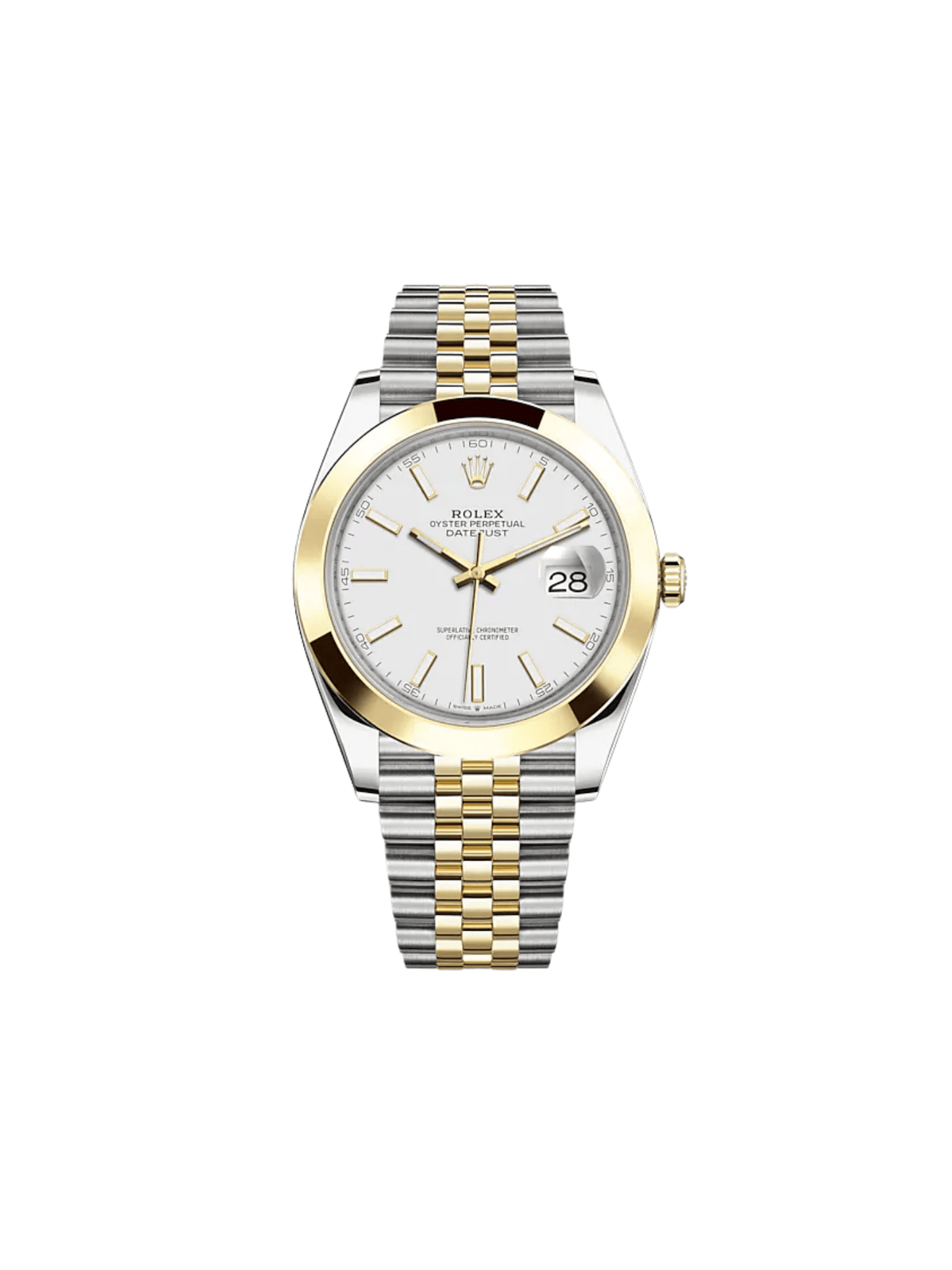 Rolex Datejust 41 126303 Stainless Steel Yellow Gold White Dial Jubilee