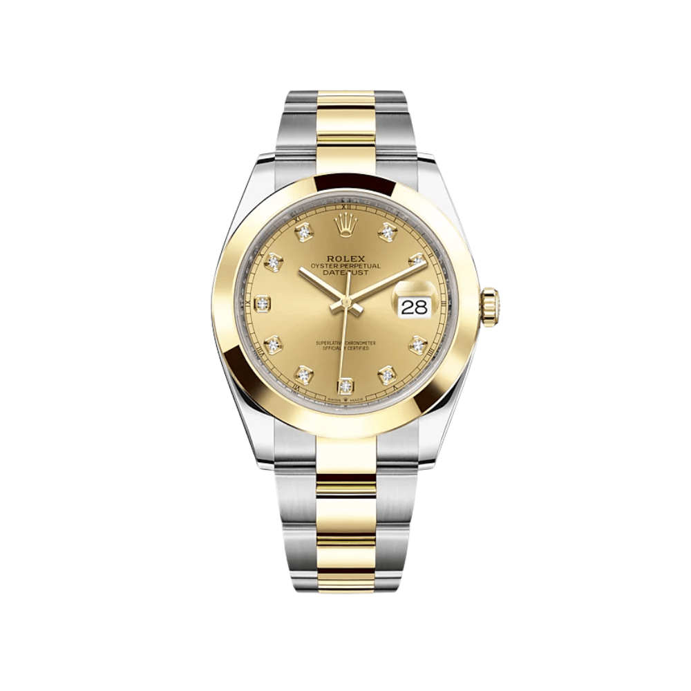 Rolex Datejust 41 126303 Stainless Steel Yellow Gold Champagne Diamond Dial