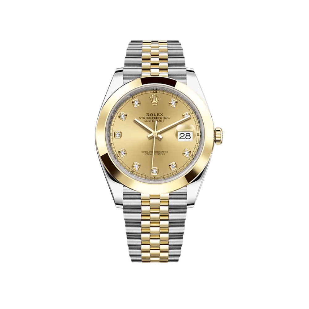 Rolex Datejust 41 126303 Stainless Steel Yellow Gold Champagne Diamond Dial Jubilee