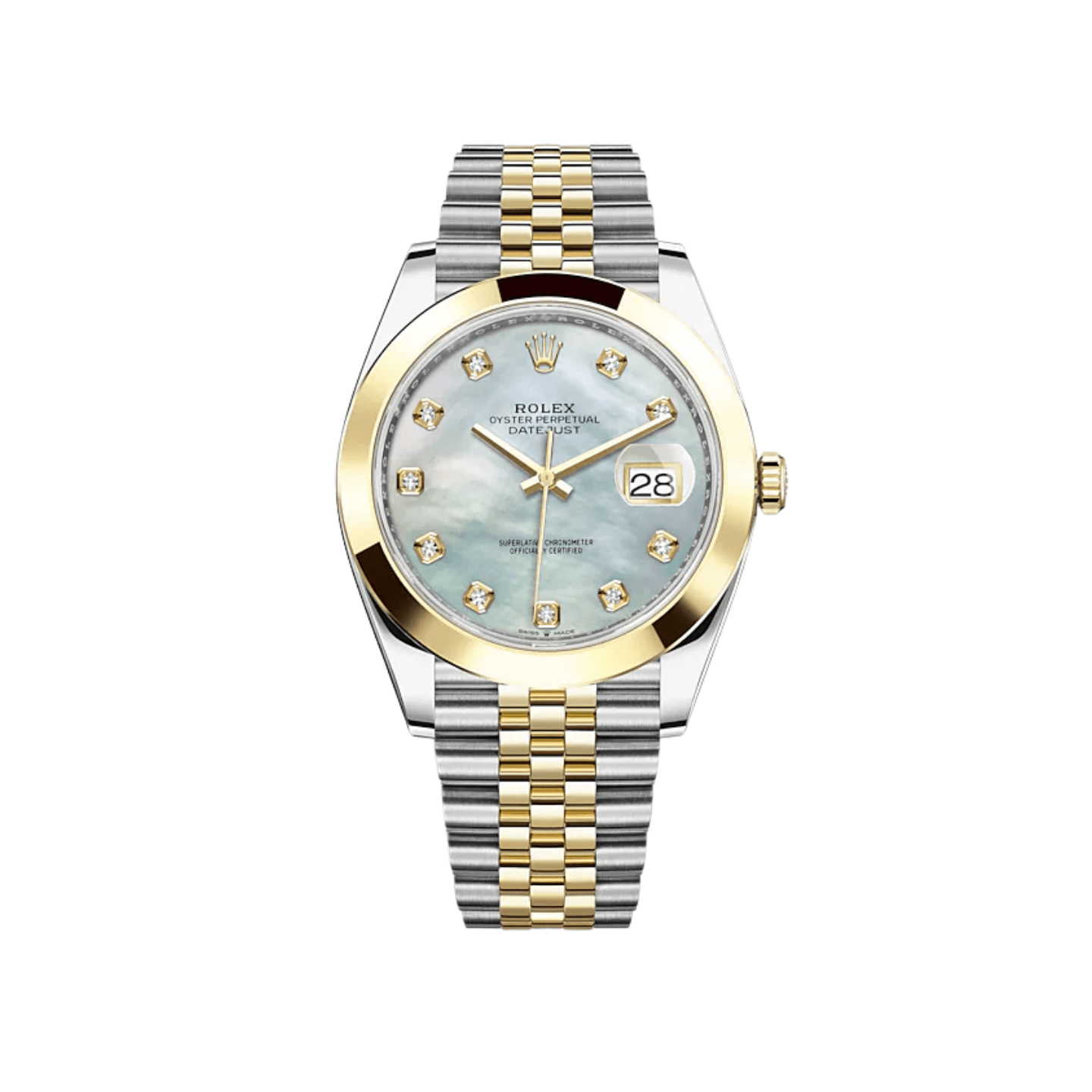 Rolex Datejust 41 126303 Stainless Steel Yellow Gold Mother of Pearl Diamond Dial Jubilee