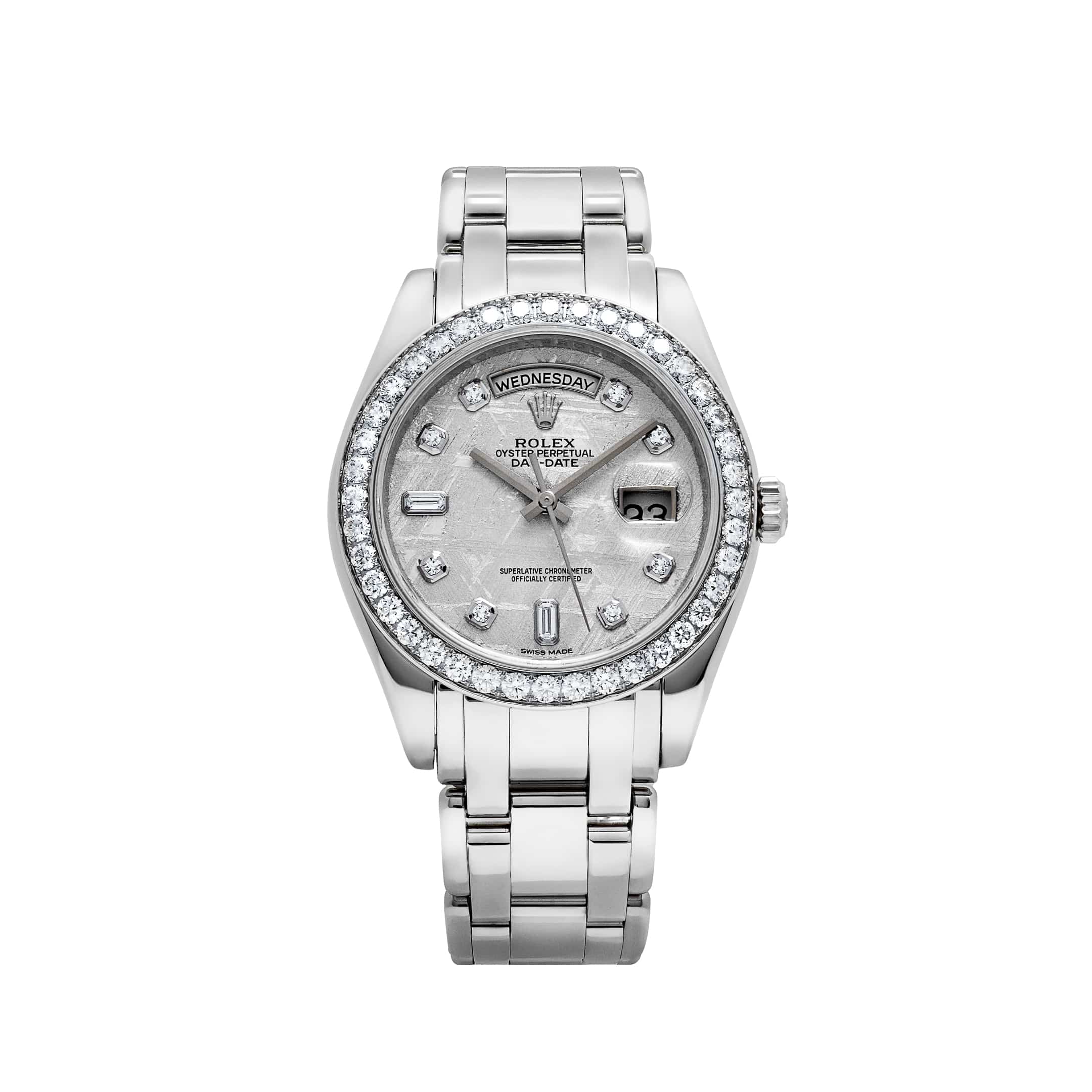 Rolex Day-Date 18946 Masterpiece Platinum Meteorite Diamond Dial and Bezel (2021)