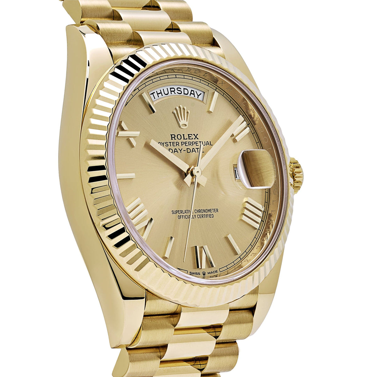 Rolex Day-Date 40 228238 Yellow Gold Champagne Roman Dial