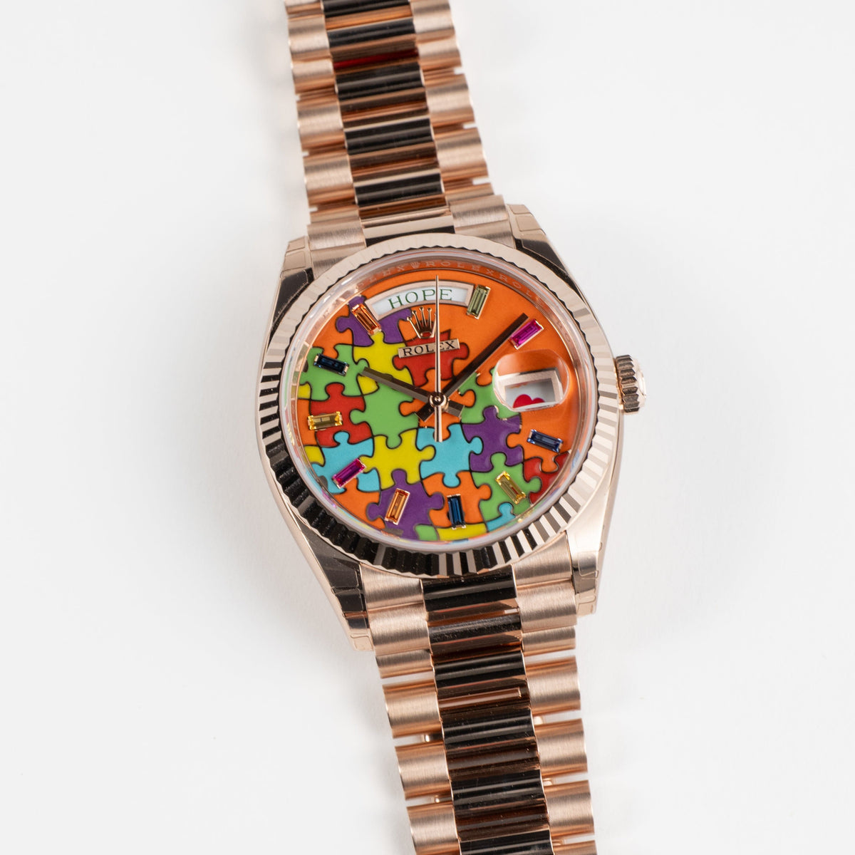 Rolex Day-Date 36 128235 'Emoji Puzzle' Rose Gold