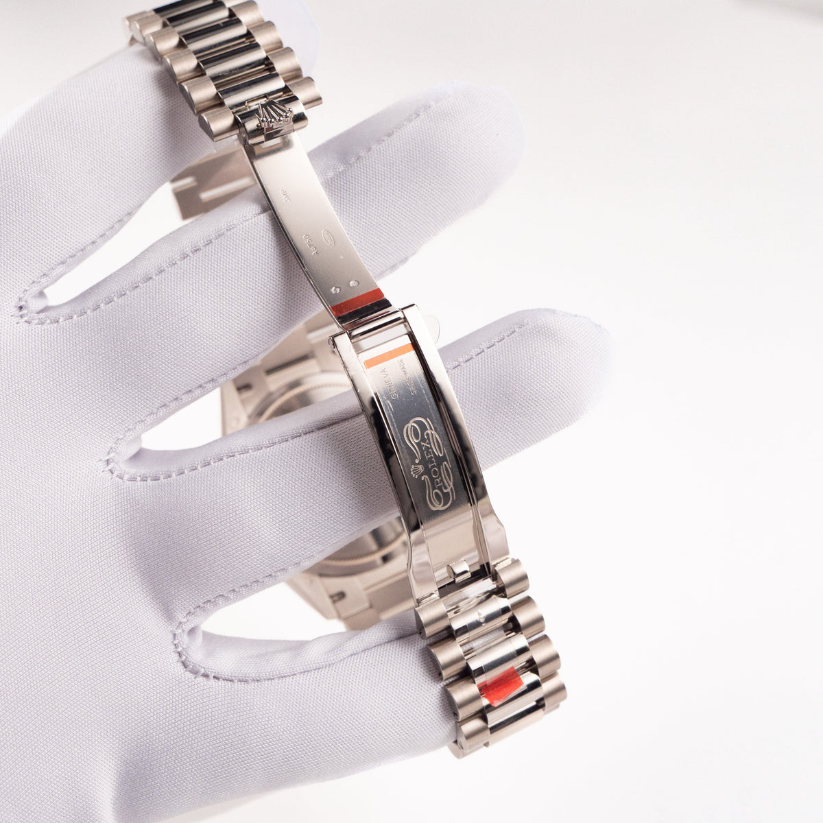 Rolex Day-Date 36 128239 White Gold Pink Opal Diamond Roman Numerals Dial (2025)