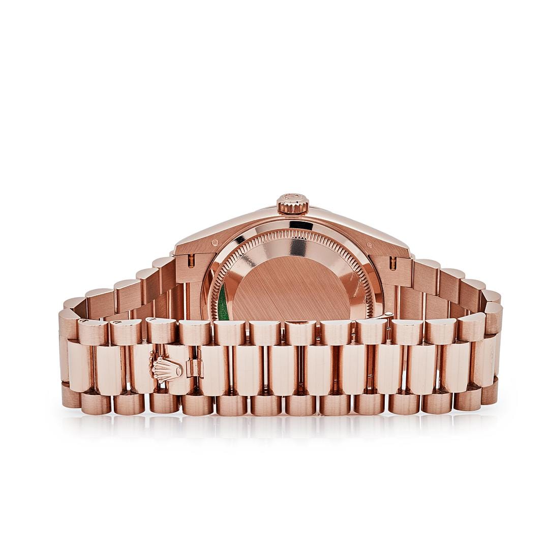 Rolex Day-Date 36 128235 Rose Gold Mother of Pearl Diamond Dial