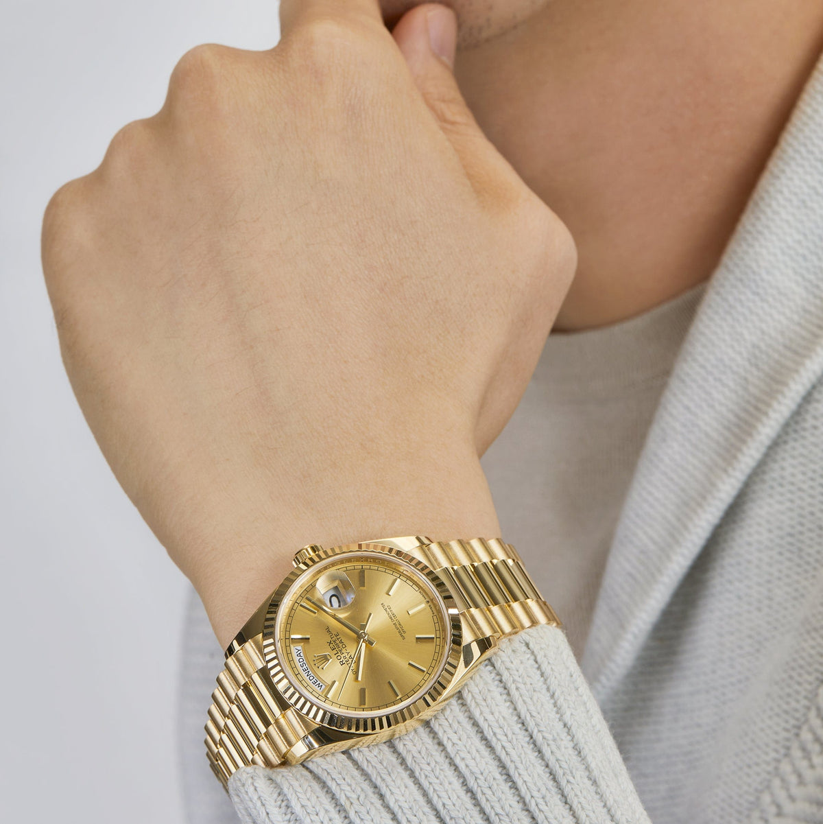 Rolex Day-Date 36 128238 Yellow Gold Champagne Dial