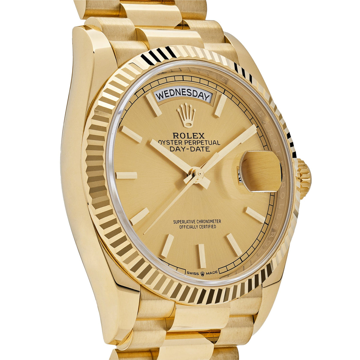 Rolex Day-Date 36 128238 Yellow Gold Champagne Dial