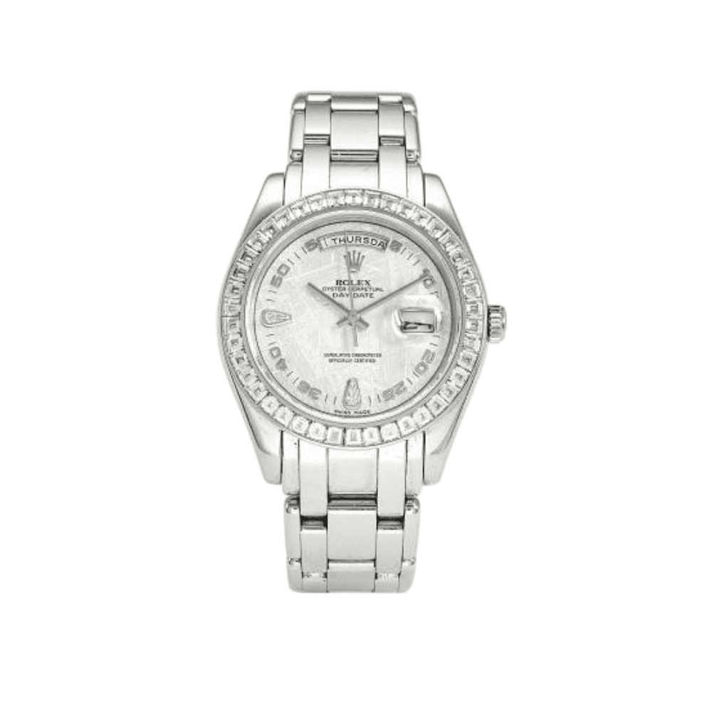 Rolex Day-Date 39 18956 Platinum Meteorite Dial Diamond Bezel