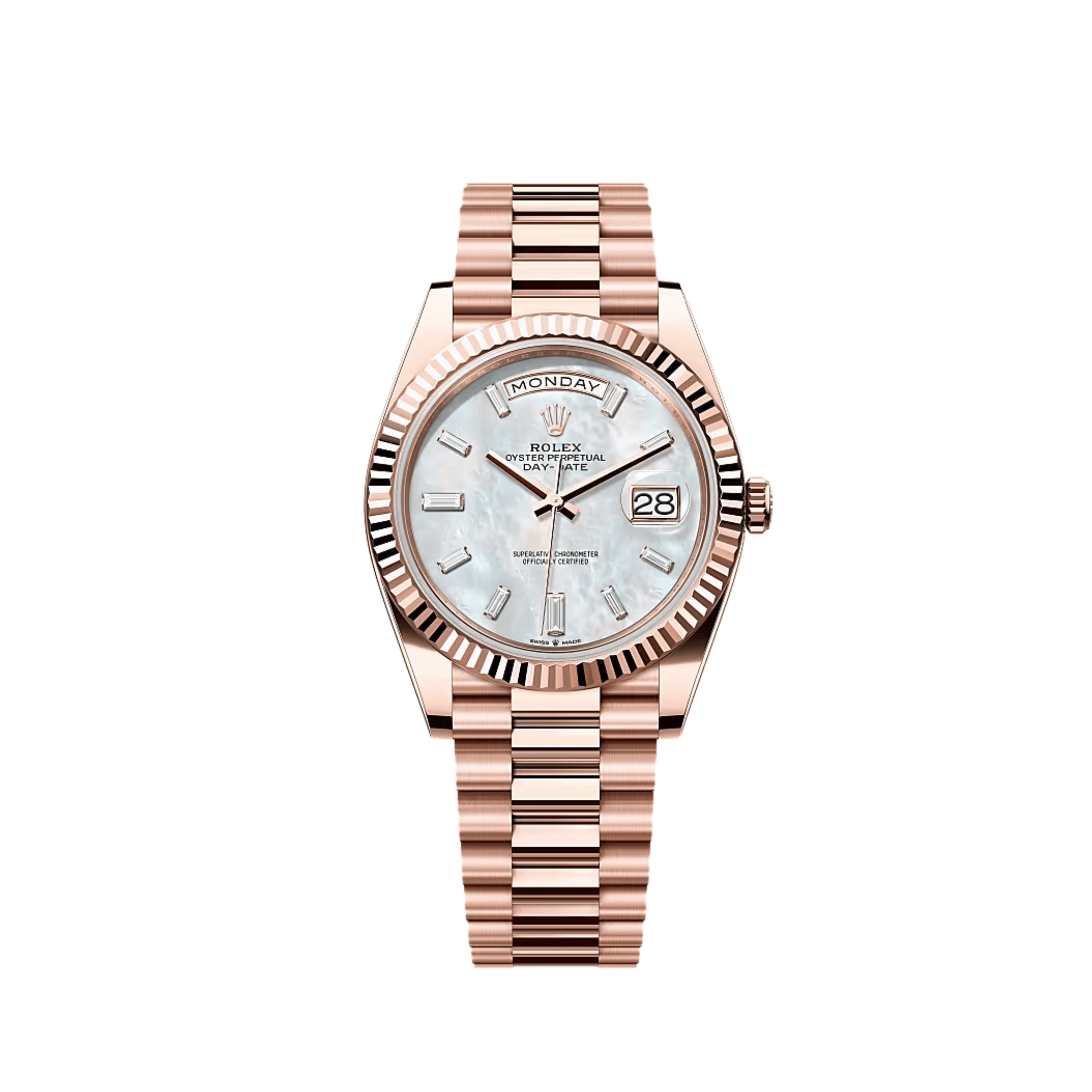 Rolex Day-Date 40 228235 Rose Gold Mother Of Pearl Diamond Dial