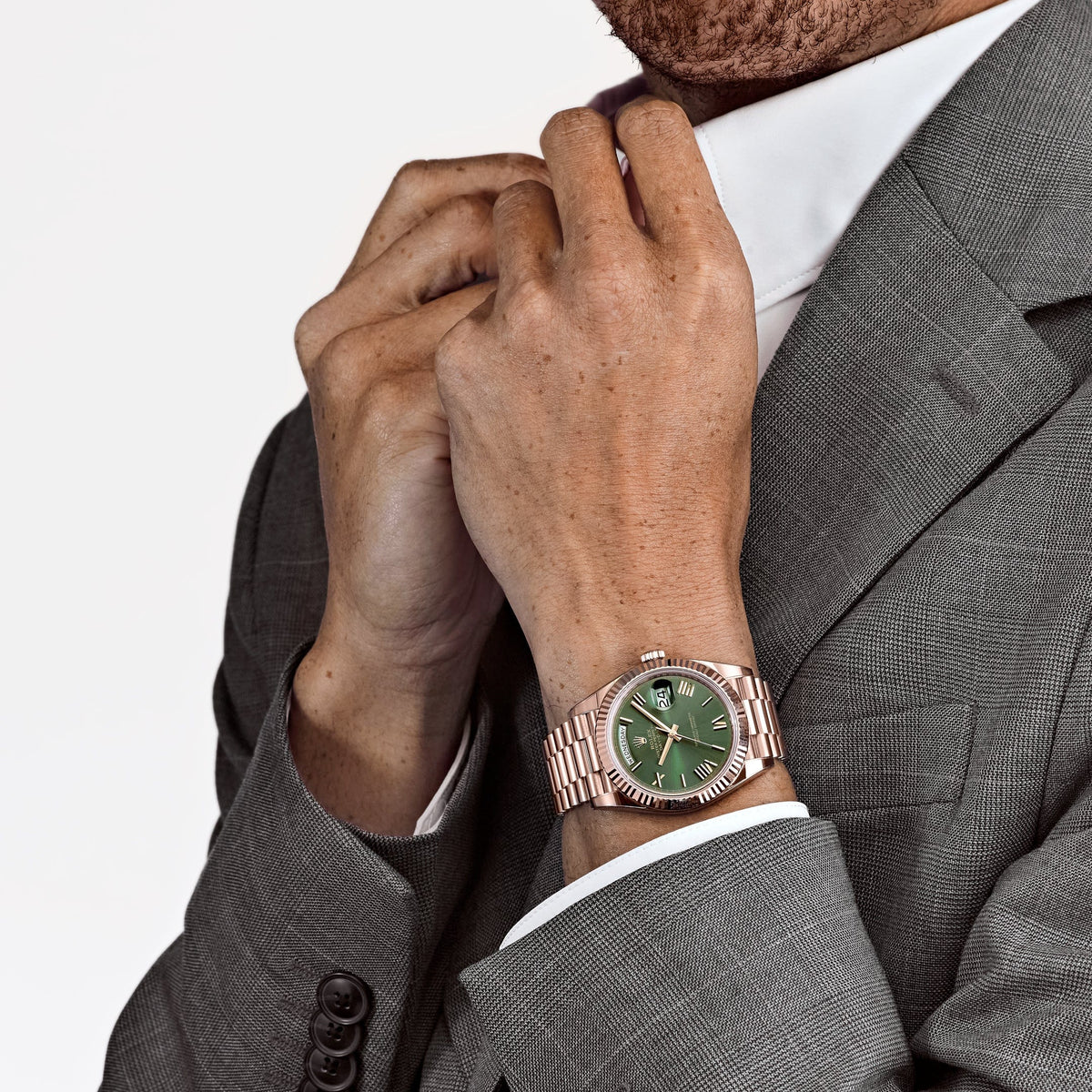 Rolex Day-Date 40 228235 Rose Gold Olive Green Dial