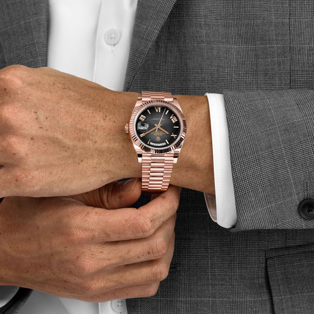Rolex Day-Date 40 228235 Rose Gold Slate Ombre Dial (2025)