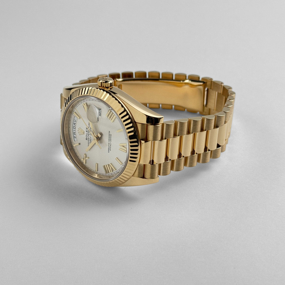 Rolex Day-Date 40 228238 Yellow Gold Silver Roman Numerals Dial (2026)