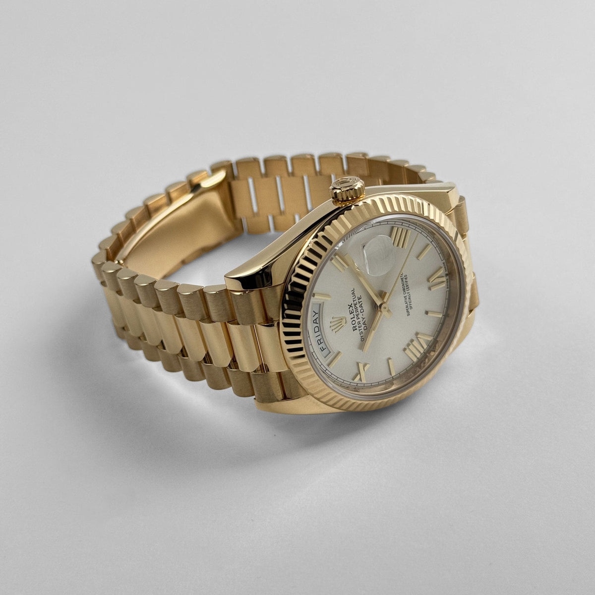 Rolex Day-Date 40 228238 Yellow Gold Silver Roman Numerals Dial (2026)