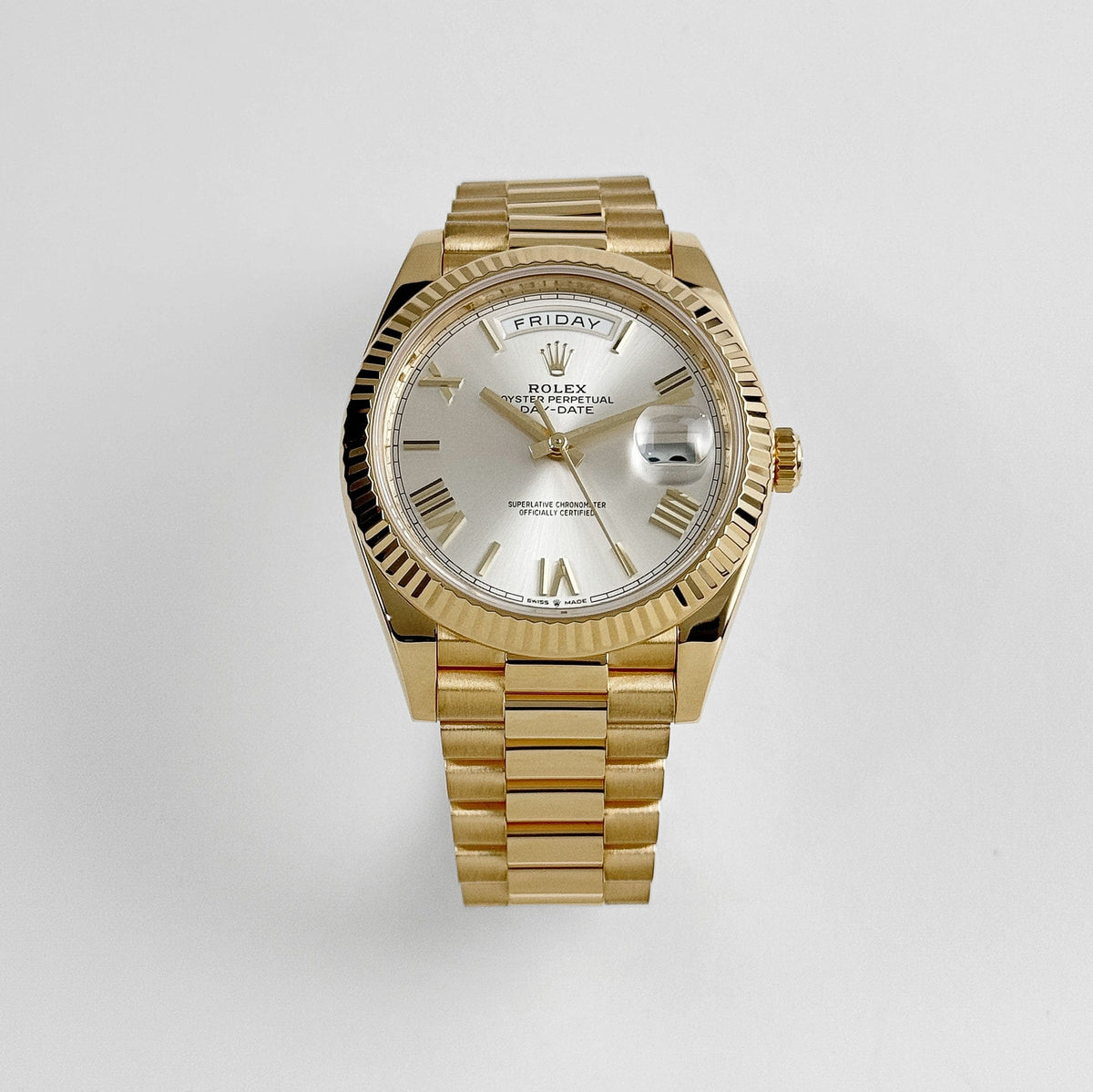 Rolex Day-Date 40 228238 Yellow Gold Silver Roman Numerals Dial (2026)