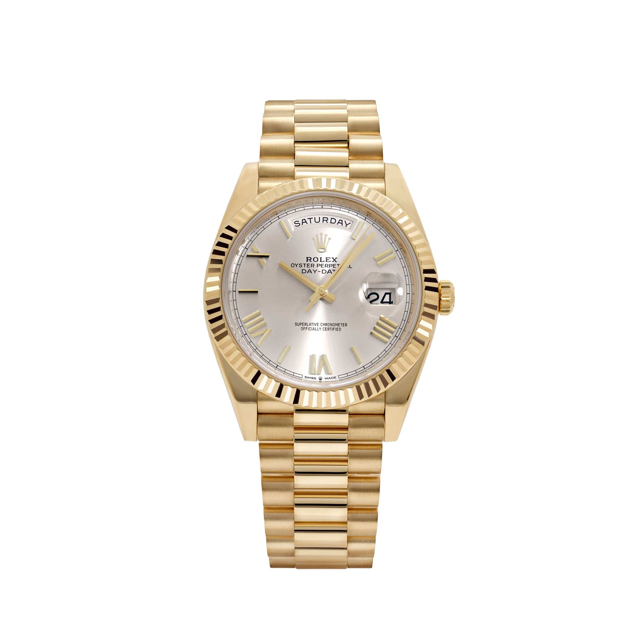 Rolex Day-Date 40 228238 Yellow Gold Silver Roman Numerals Dial (2026)