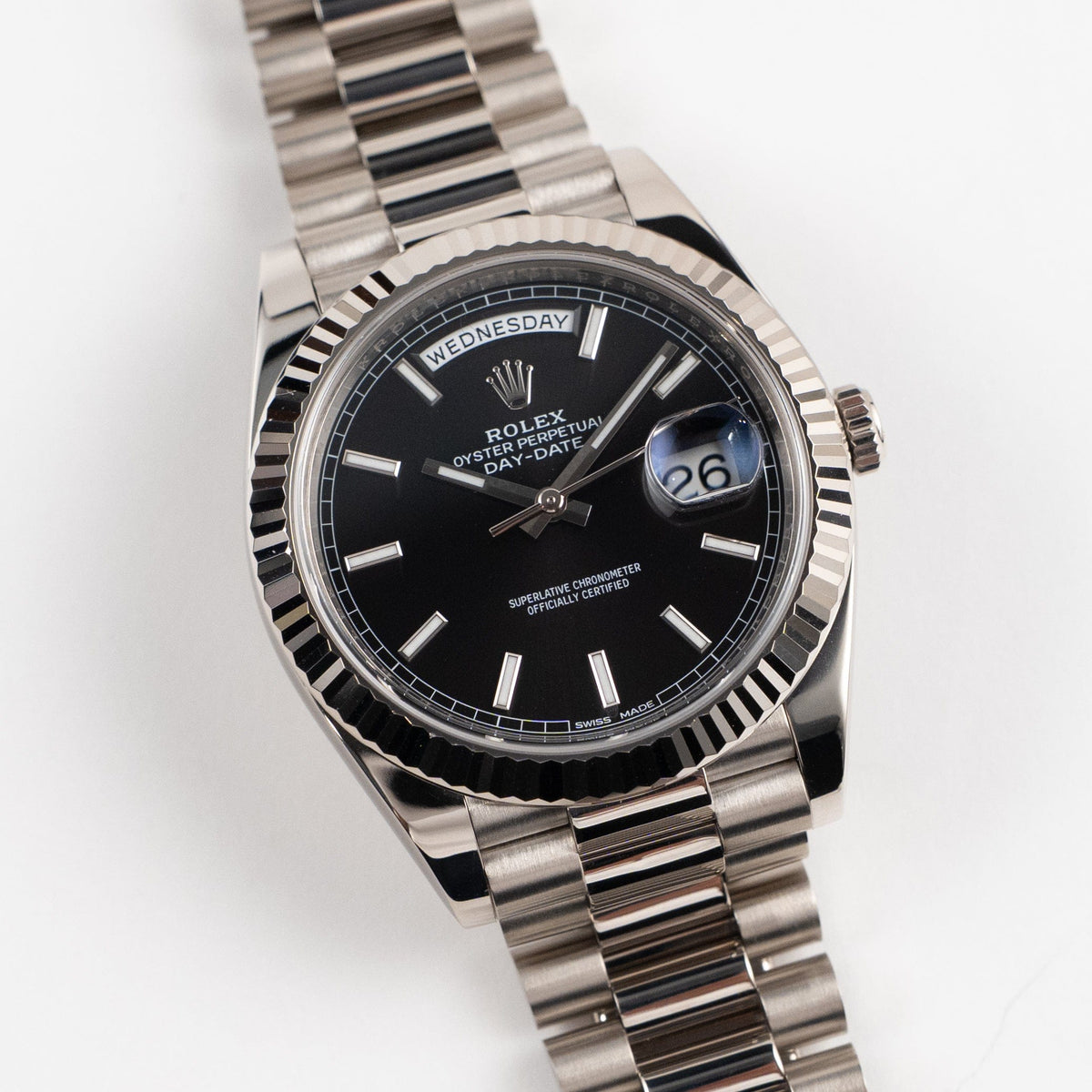 Rolex Day-Date 40 228239 White Gold Black Dial (2016)