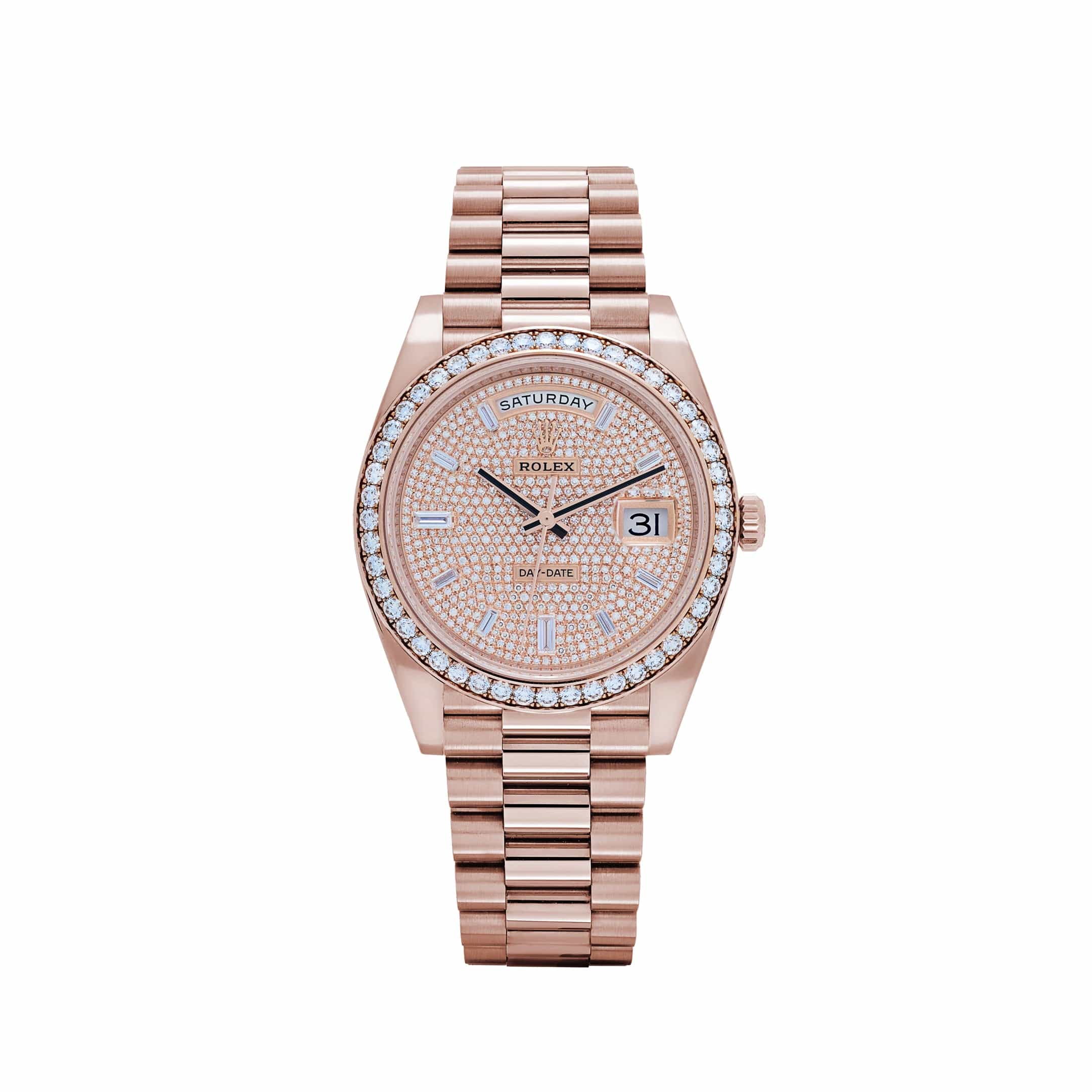 Rolex Day-Date 40 228345RBR Rose Gold Diamond Dial Diamond Bezel (2021)